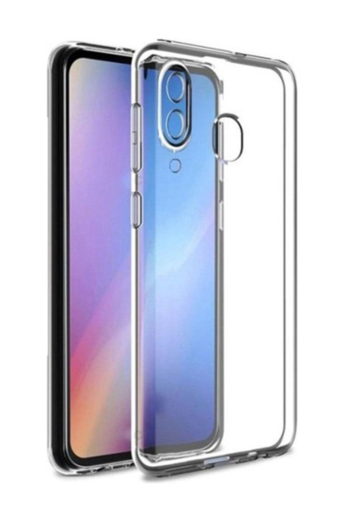 TezMax Huawei P Smart 2019 Uyumlu Kapak Kamera Korumalı Şarj Tıpalı Şeffaf Silikon Kılıf