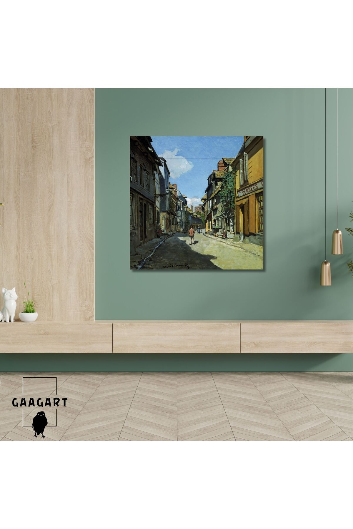 GAAGART Kare Kanvas Tablo Ünlü Eserler Claude Monet Sokak Tablosu