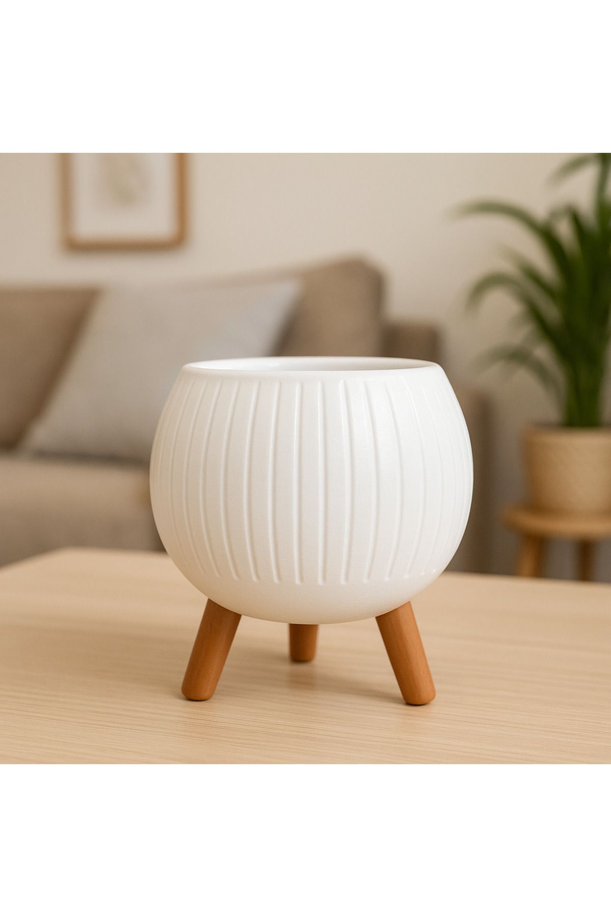 mutes 3D Bacaklı Yuvarlak Kaburgalı Saksı-211