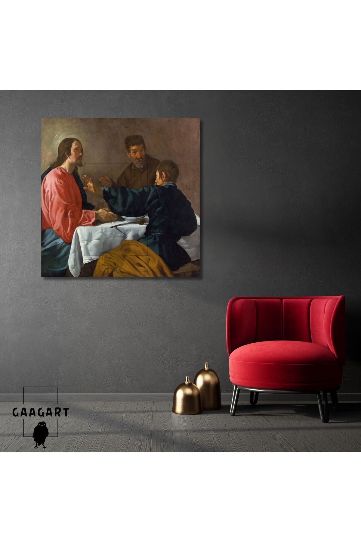 GAAGART Kare Kanvas Tablo Ünlü Eserler Diego Velázquez The Supper at Emmaus 1622–23