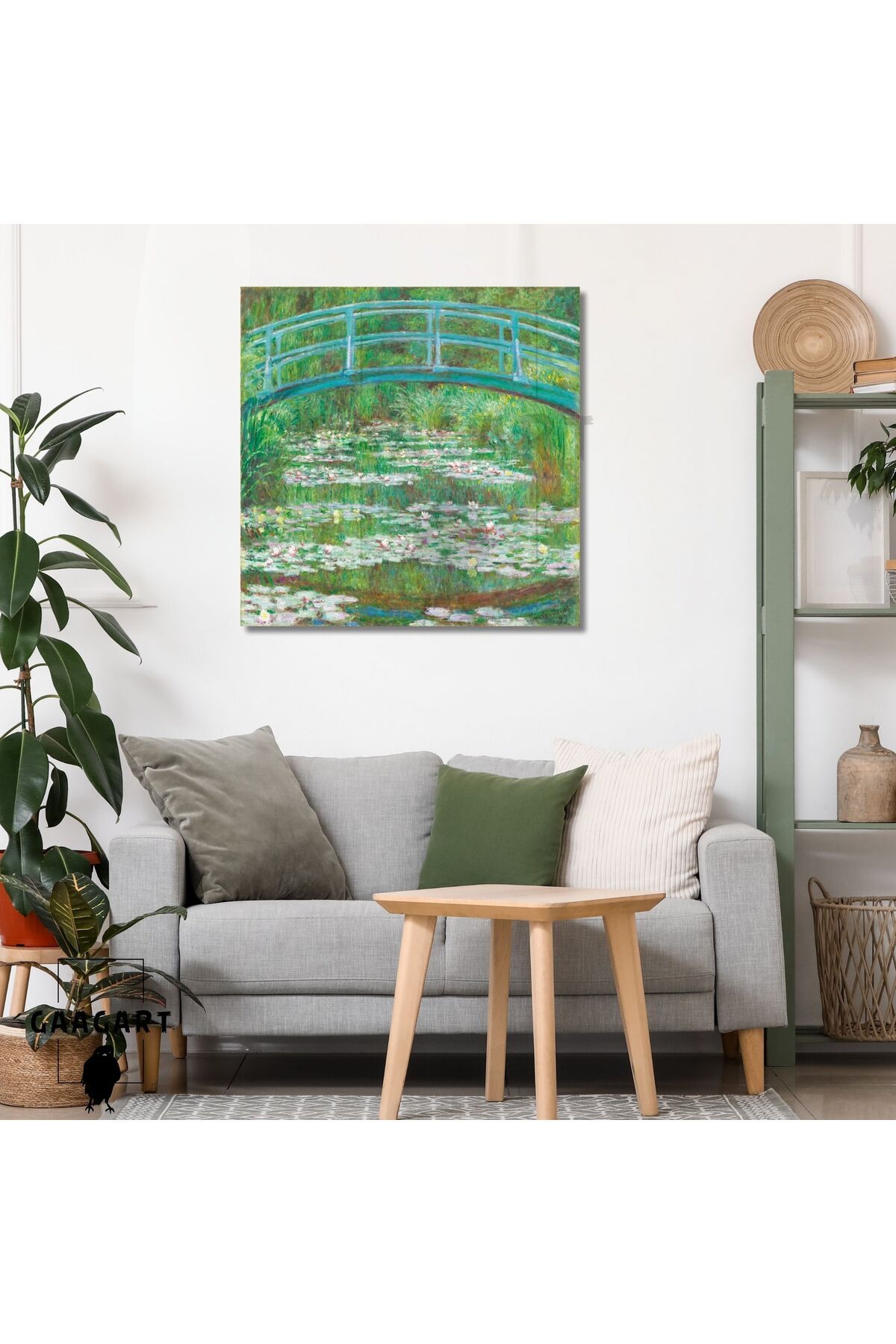 GAAGART Kare Kanvas Tablo Ünlü Eserler Claude Monet Bahçe ve Nilüferler