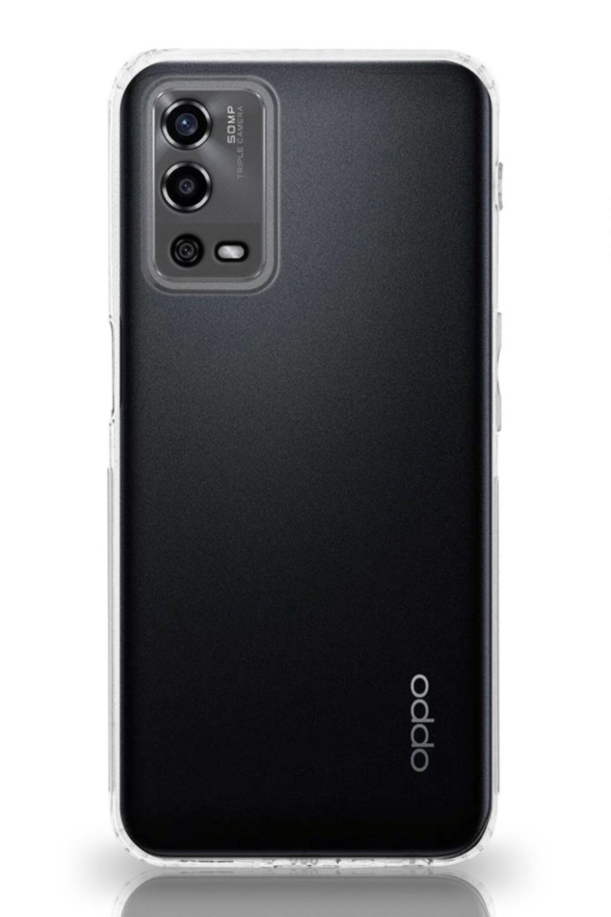 TezMax Oppo A54 Uyumlu Kapak Kamera Korumalı Şarj Tıpalı Şeffaf Silikon Kılıf