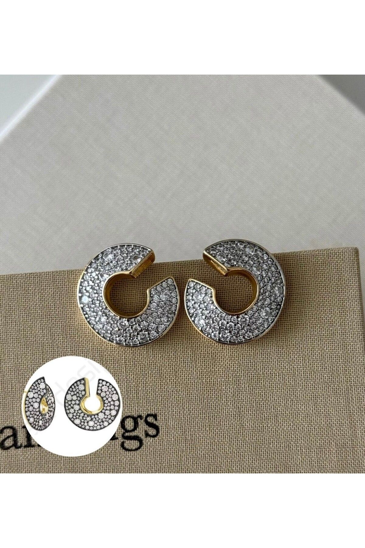 Vinya jewelry Zirkon Taş Çelik Şık Küpe