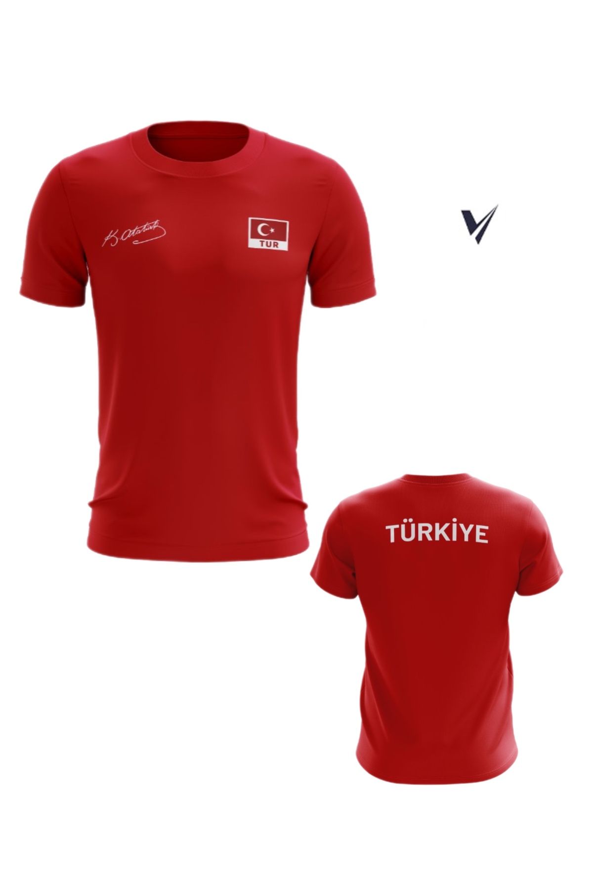 FormaVole Türkiye Atatürk İmzalı Özel Tasarım Tişört Kırmızı