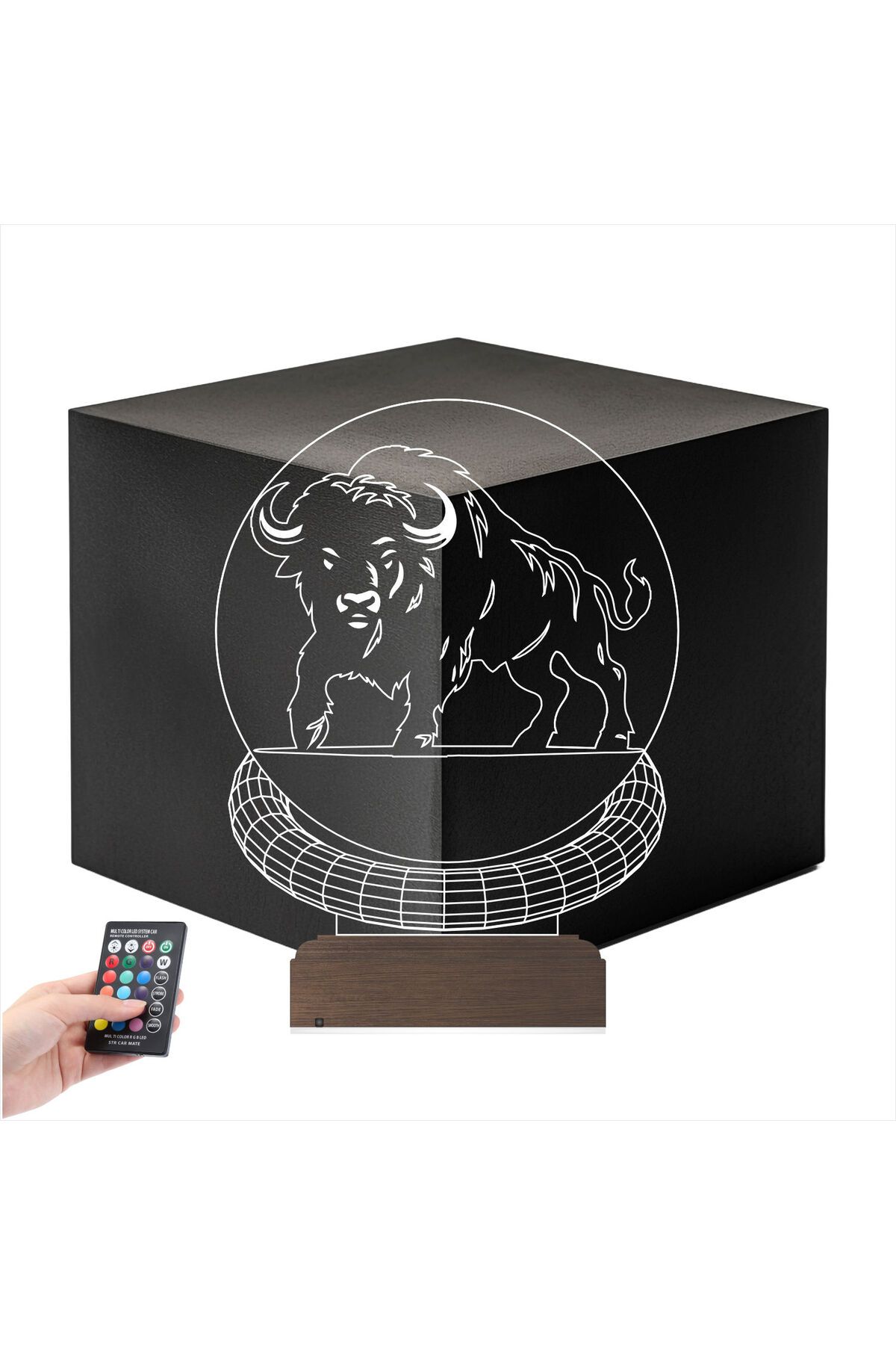 Kirppi 3d Lamba Bufalo Tasarım Masa Gece Lambası