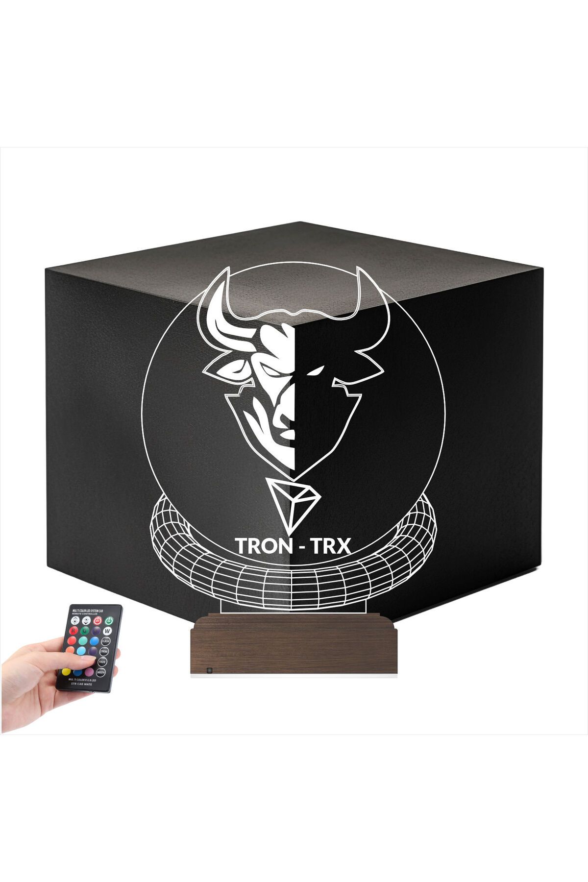 Kirppi 3d Lamba Crypto Tron Trx Coin Kripto Finans Masa Gece Lambası