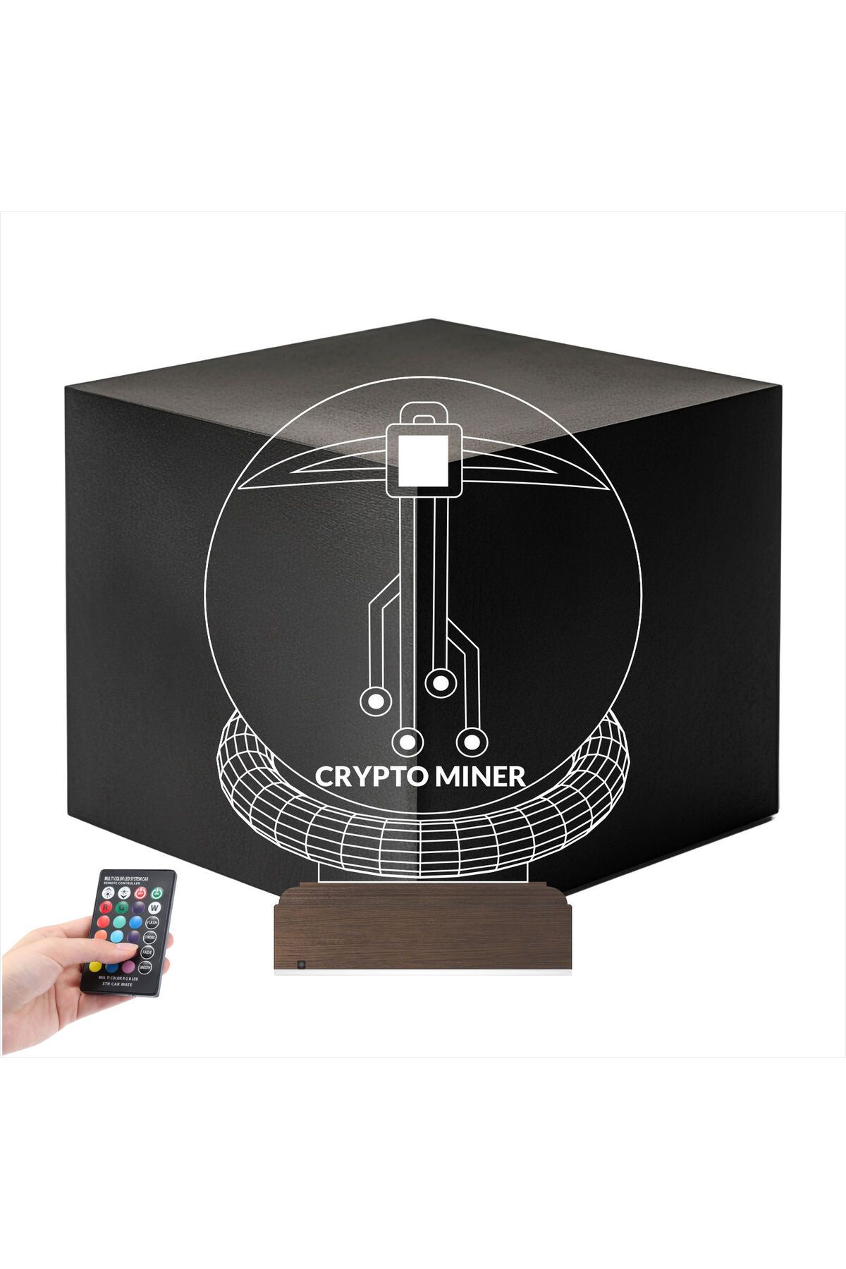 Kirppi 3d Lamba Crypto Miner Mining Madenci Kripto Finans Masa Gece Lambası