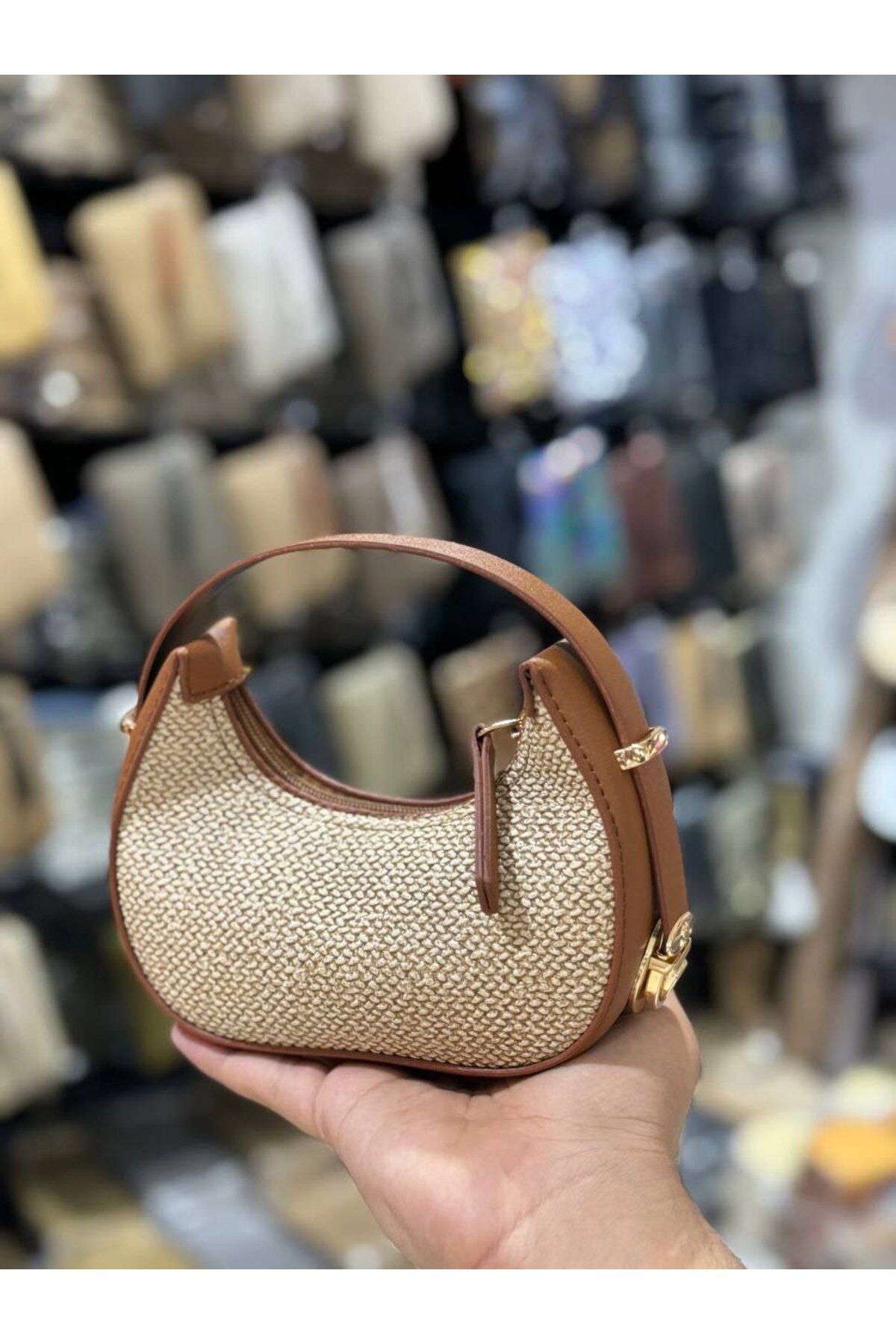 bynarincollection Günlük hasır model kol ve omuz çantası