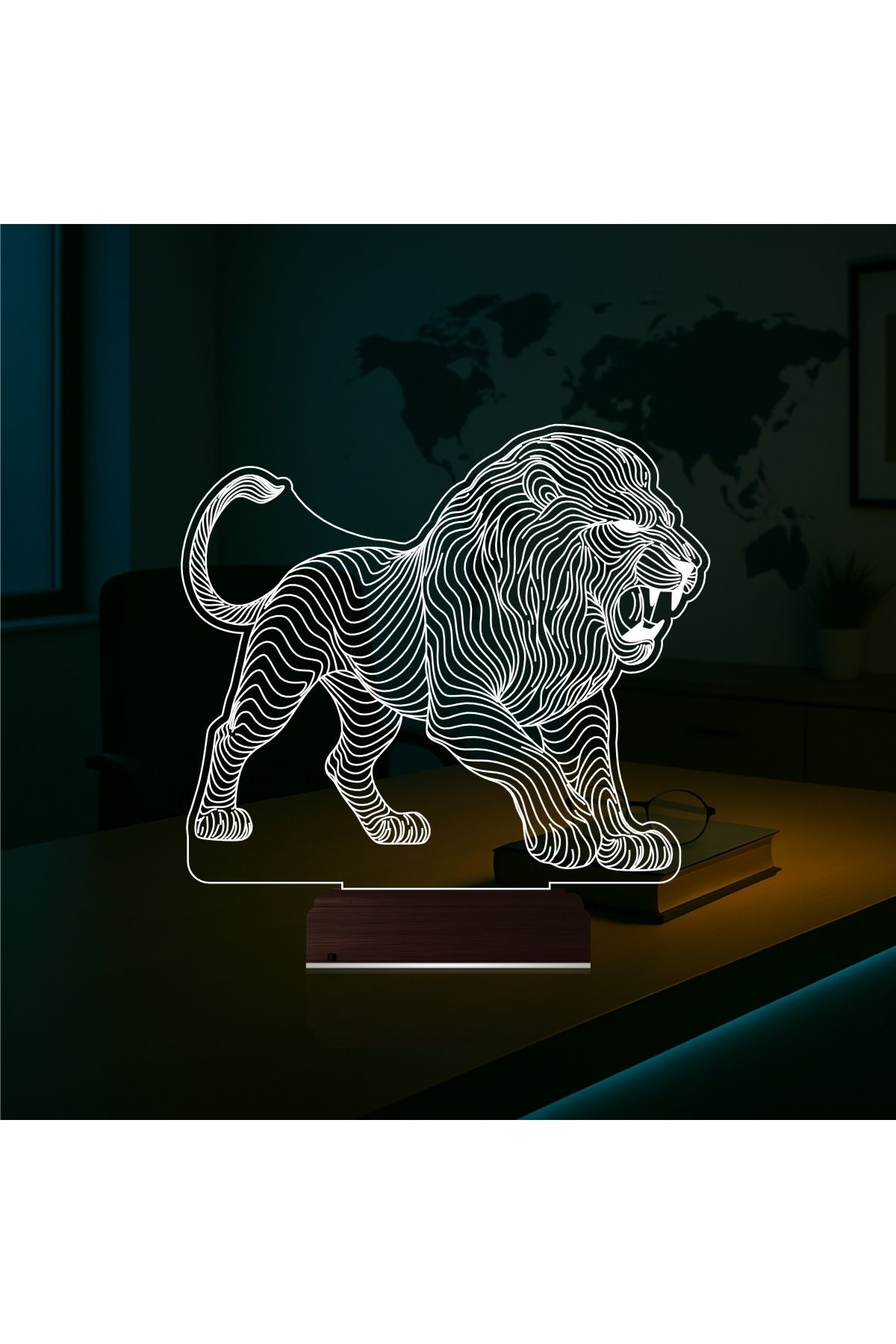 Kirppi 3d Lamba Aslan Taraftar Futbol Cimbom Masa Gece Lambası