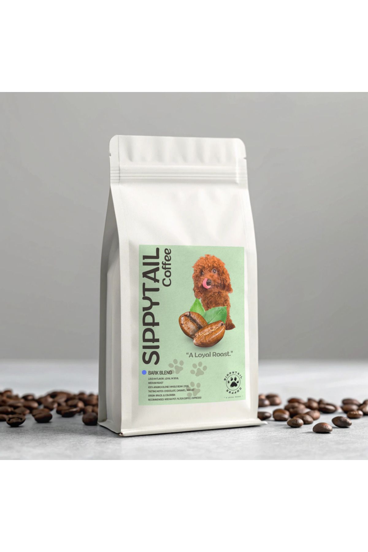 Sippytail Coffee Bark Blend – Brezilya & Kolombiya Arabica Kahve 250g (Çekirdek veya Öğütülmüş)
