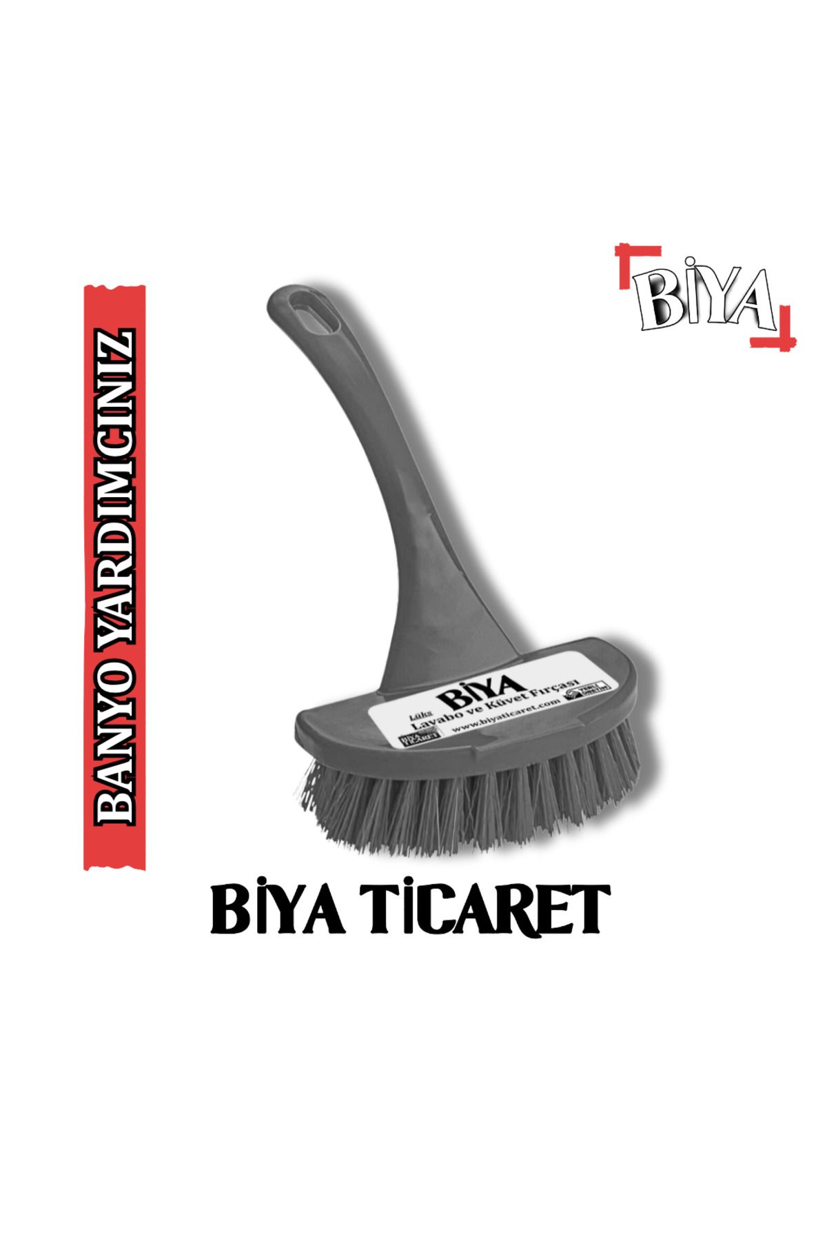 BİYA Lüks Lavabo ve Küvet Fırçası - Gri