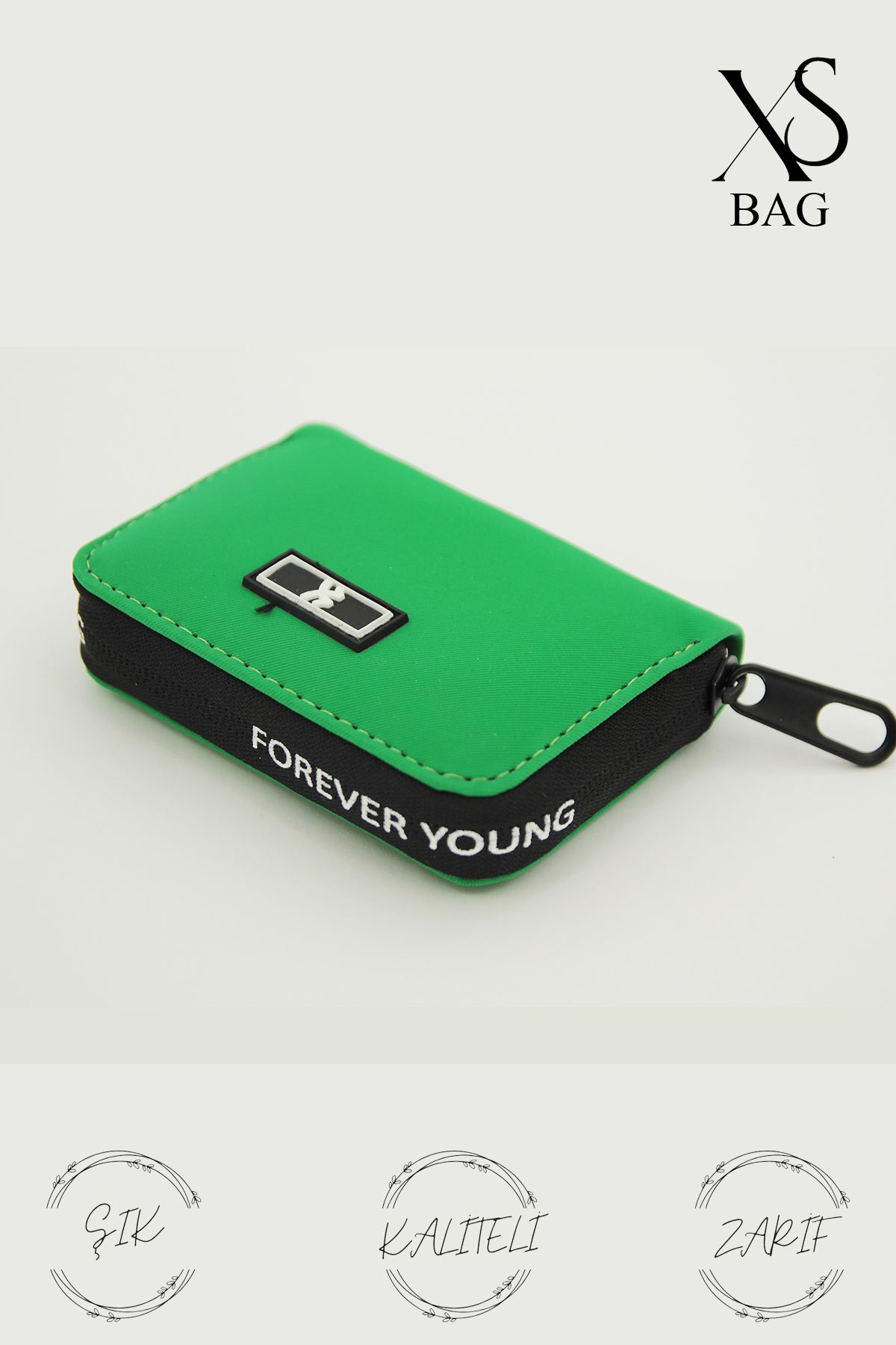 XSBAG YEŞİL KADIN EL CÜZDANI SPOR TASARIM 2 BÖLMELİ 8X10 CM