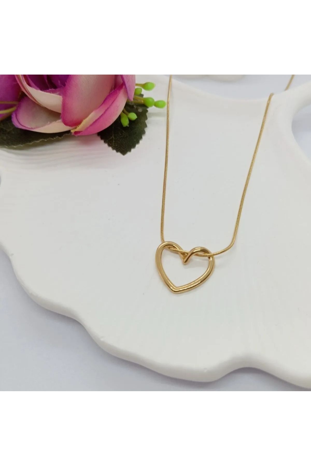 Ladin Atelier Çelik Kalpli Kolye (GOLD)