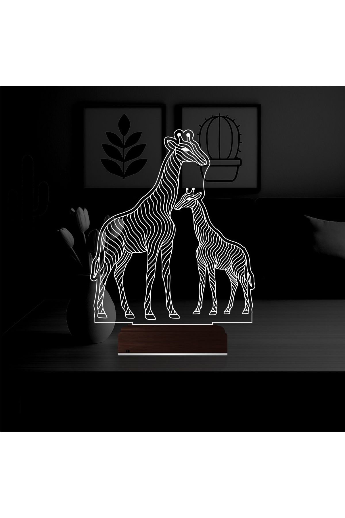 Kirppi 3d Lamba Dekoratif Zürafa Tasarım Masa Gece Lambası