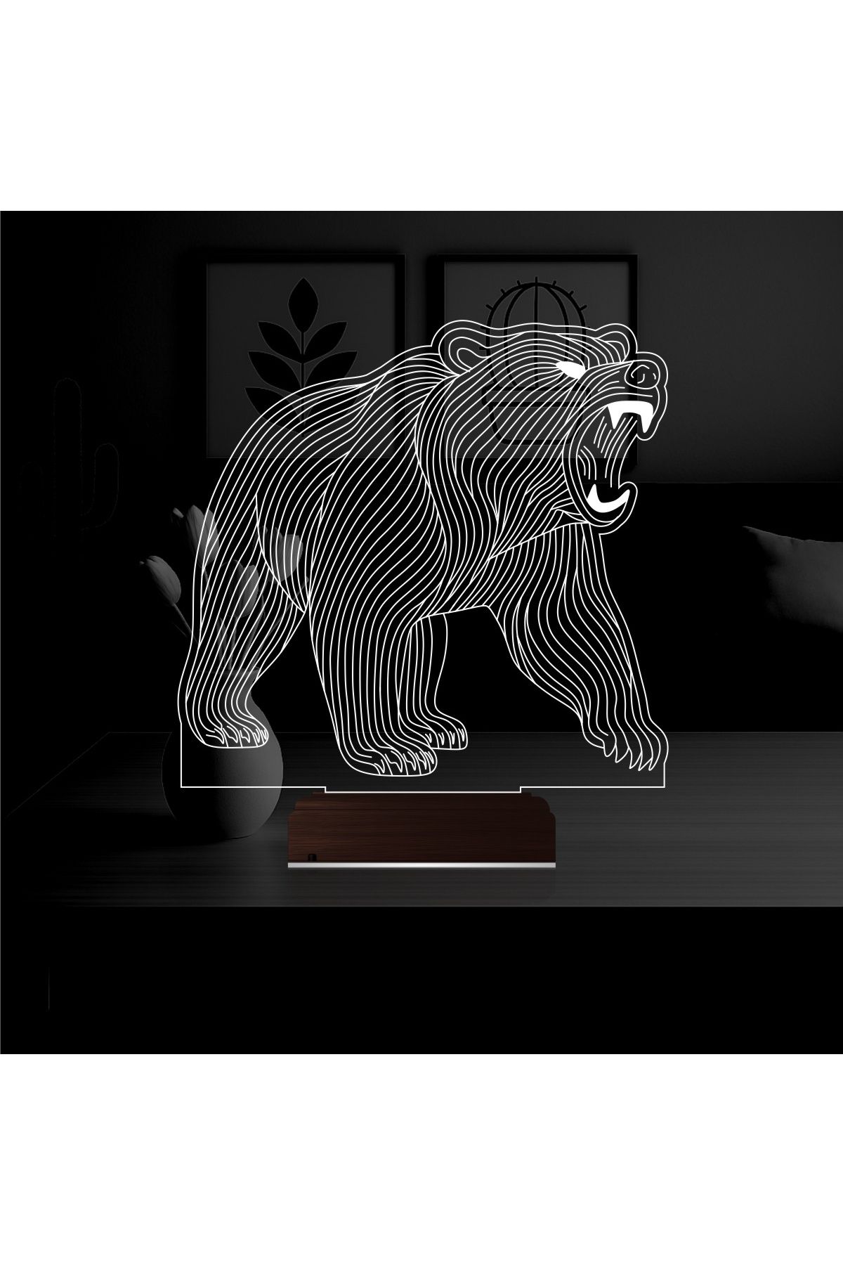 Kirppi 3d Lamba Ayı Bear Tasarım Masa Gece Lambası