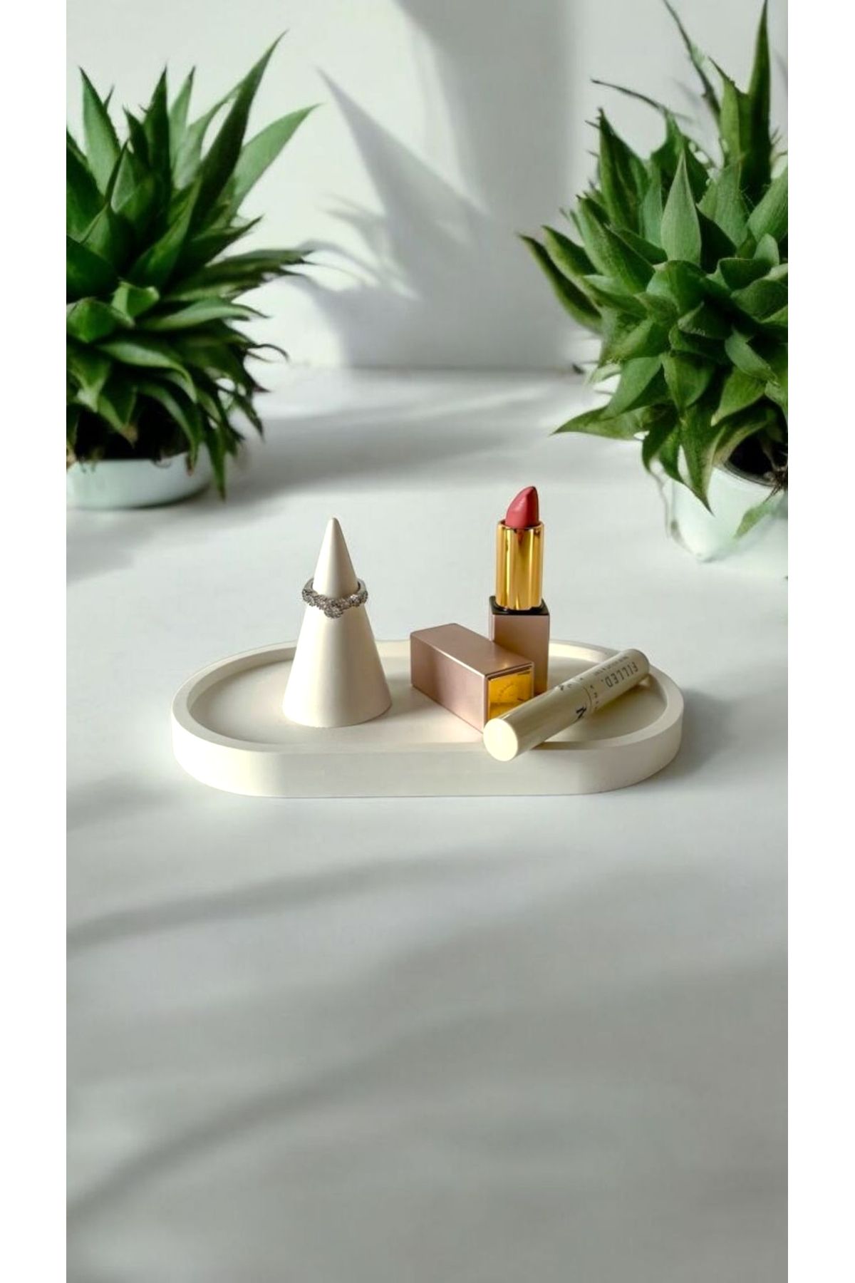 Minima Art Studio Dekoratif İkili Yüzük Standlı Set Yüzük Tutucu Set Yüzük Tepsisi