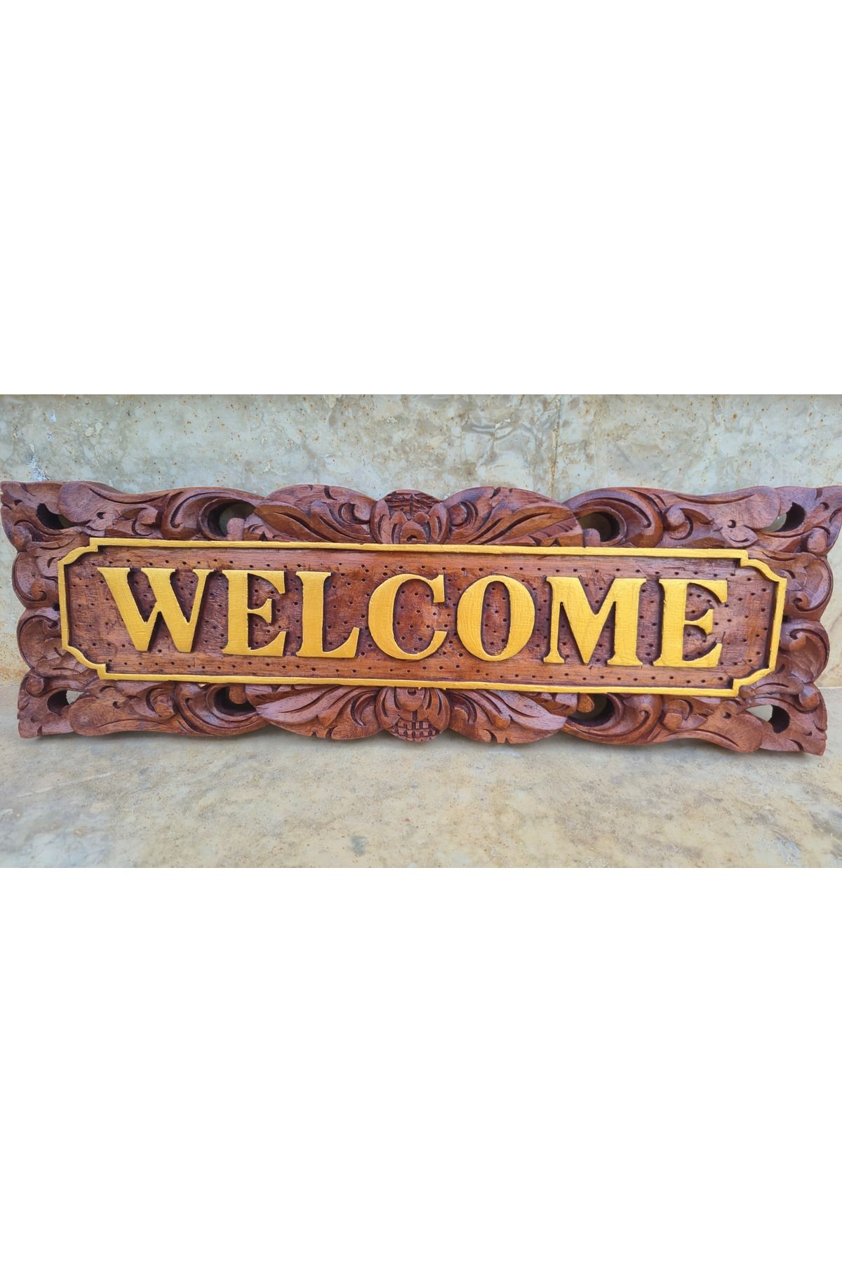 Land of Souvenir El işi Ahşap Hoşgeldiniz (Welcome) Yazılı Tabela