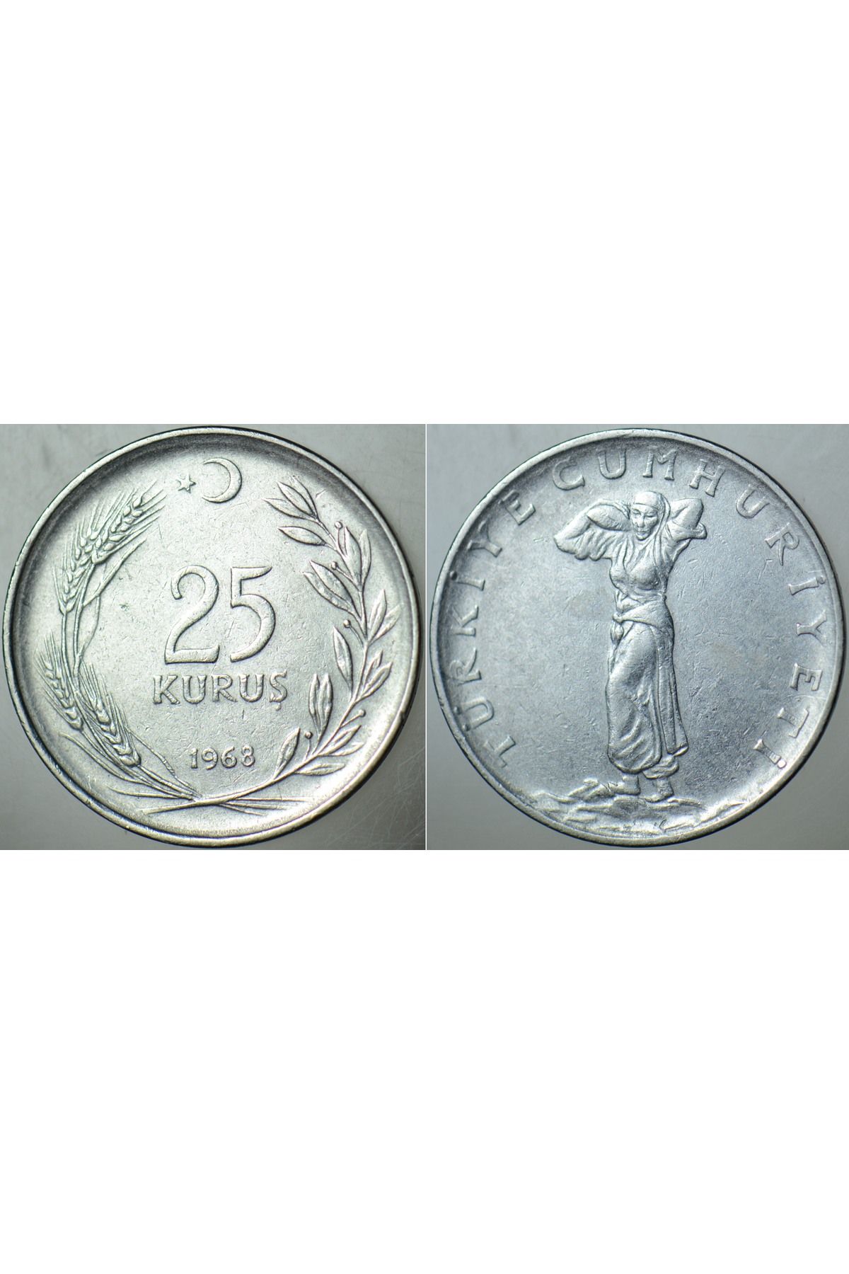 Banknoting TÜRKİYE CUMHURİYETİ 25 KURUŞ 1968.