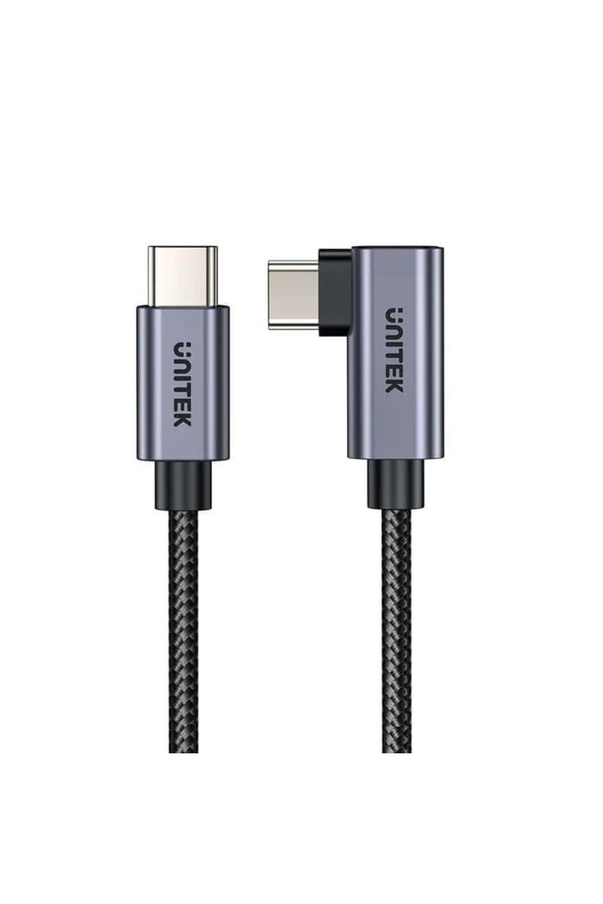 Unitek TYPE-C HIZLI ŞARJ KABLOSU 90 DERECE 3 METRE 100W (C14123BK-3M)