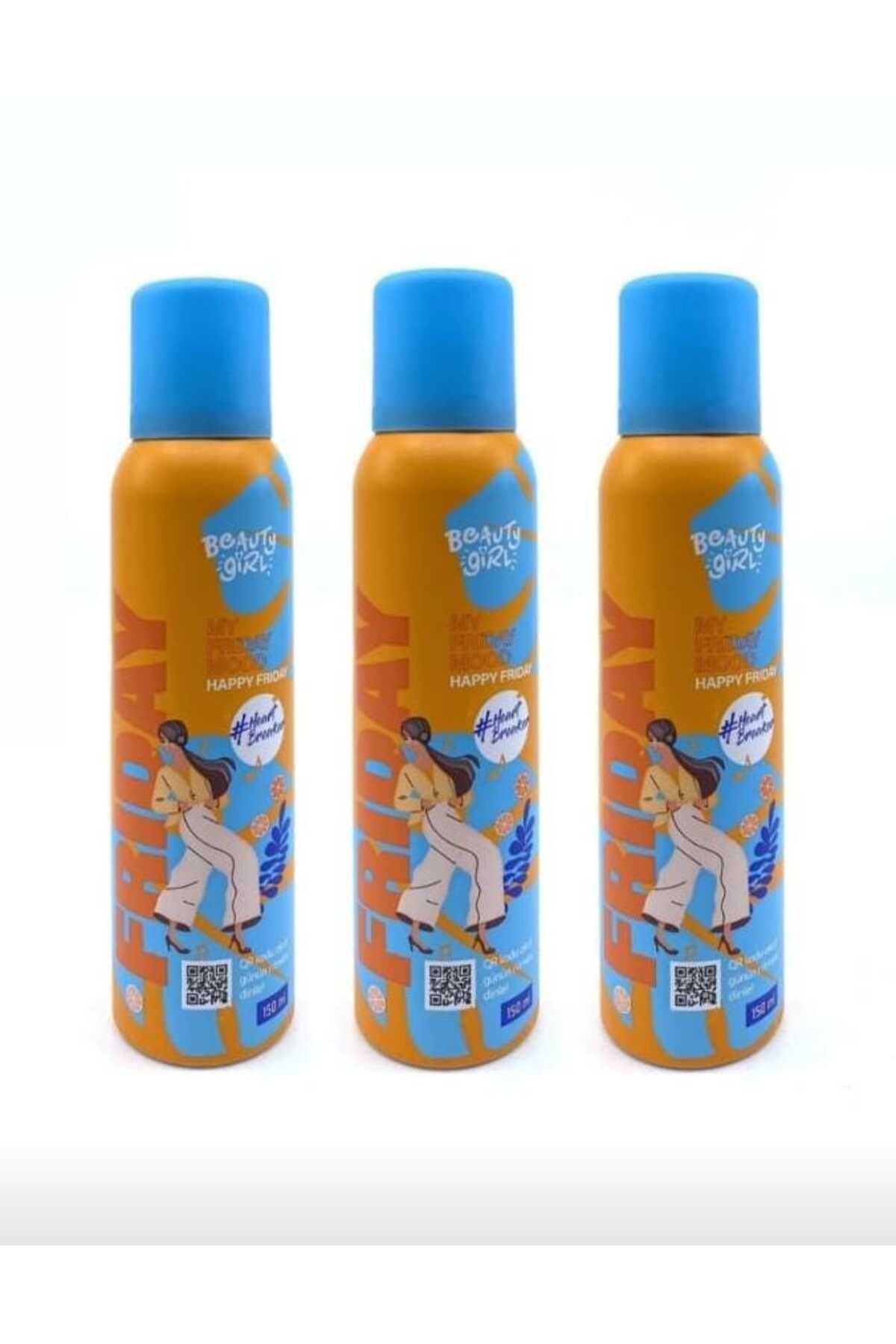 beauty girl Happy Friday Deodorant 150 ml 3 adet