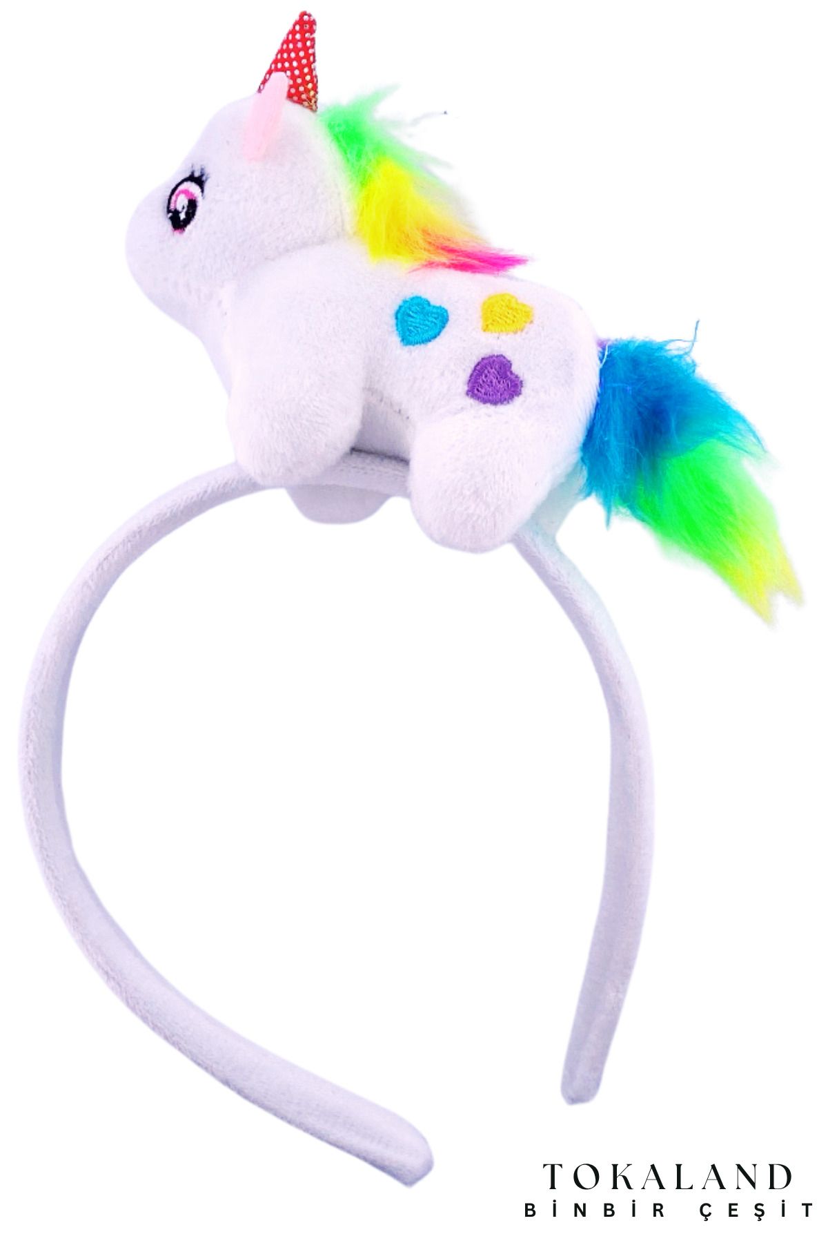 TOKALAND Kız Çocuk Parti Unicorn Taç - Unicorn Temalı - Kız Çocuk Renkli Doğum Günü - 1-12 Yaş Taç
