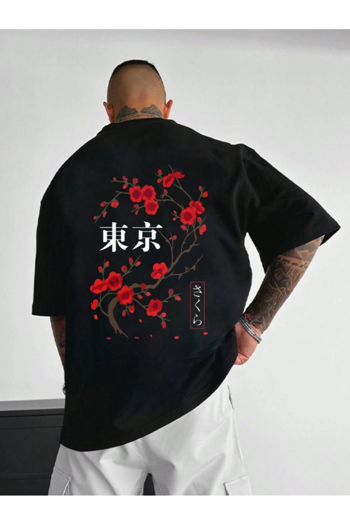 COHERENT Unisex Erkek/Kadın JAPON Özel Baskılı Oversize Pamuklu T-Shirt