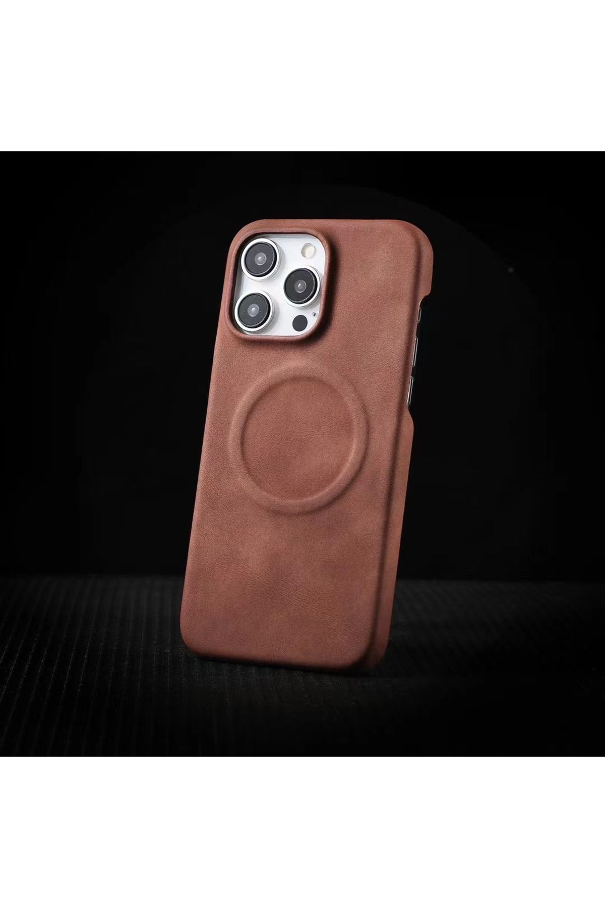 Wevox iPhone 16 Pro Uyumlu Deri Magsafe Kılıf Premium Kaliteli Kablosuz Şarj Destekli Manyetik Kapak