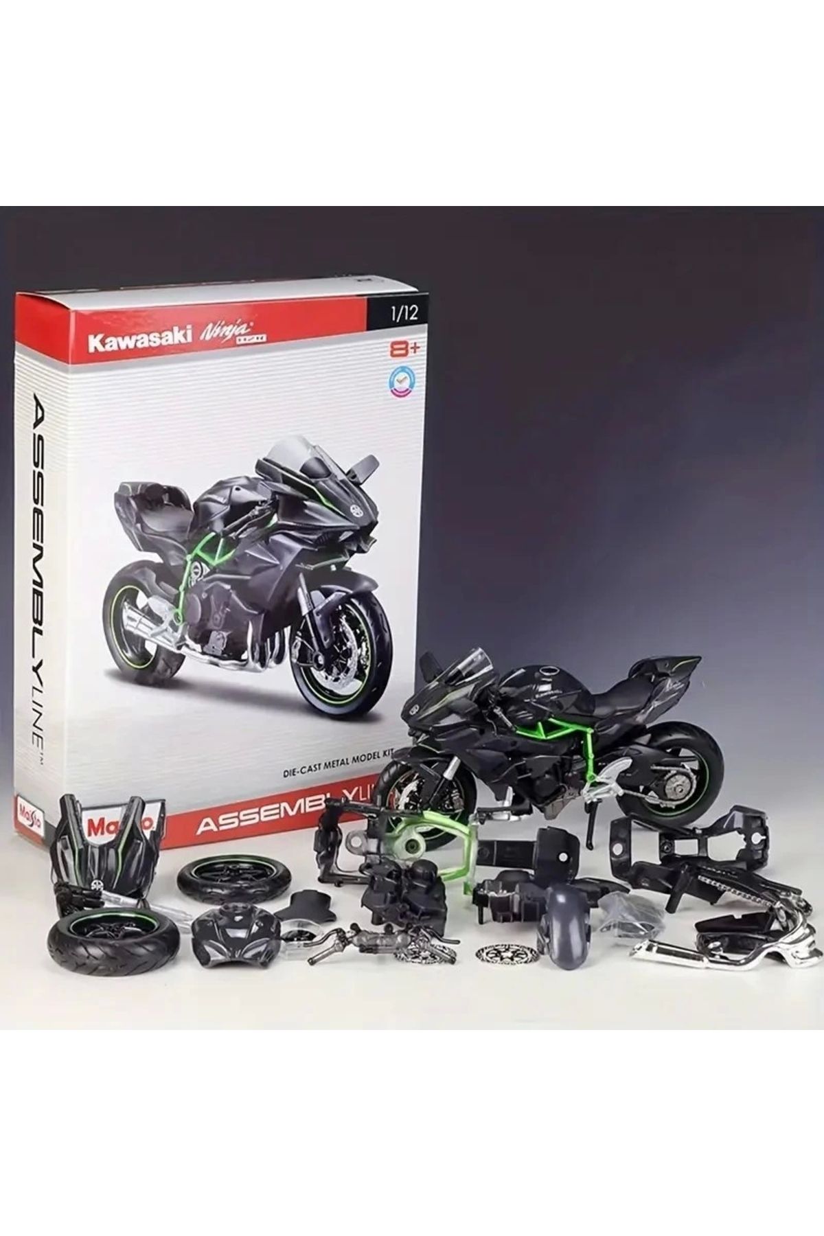 Maisto Simülasyon 1:12 Dıy Montaj Alaşım Kawasaki Ninja H2r Motosiklet Modeli