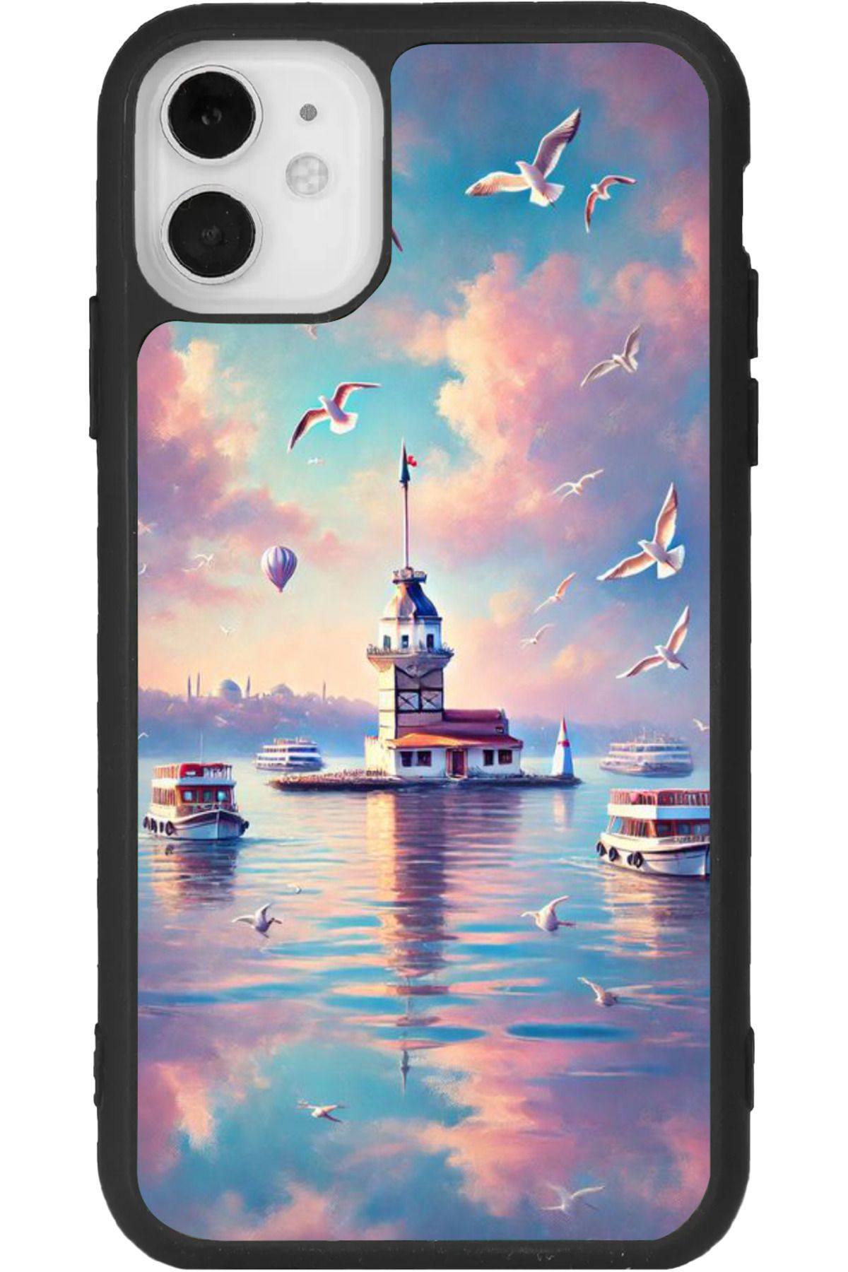 Aksel Kılıf iphone 12 Mini Uyumlu Baskılı, Mat Siyah Renk, Yumuşak Silikon, Koruyucu, Şok Emici Kapak, Kılıf
