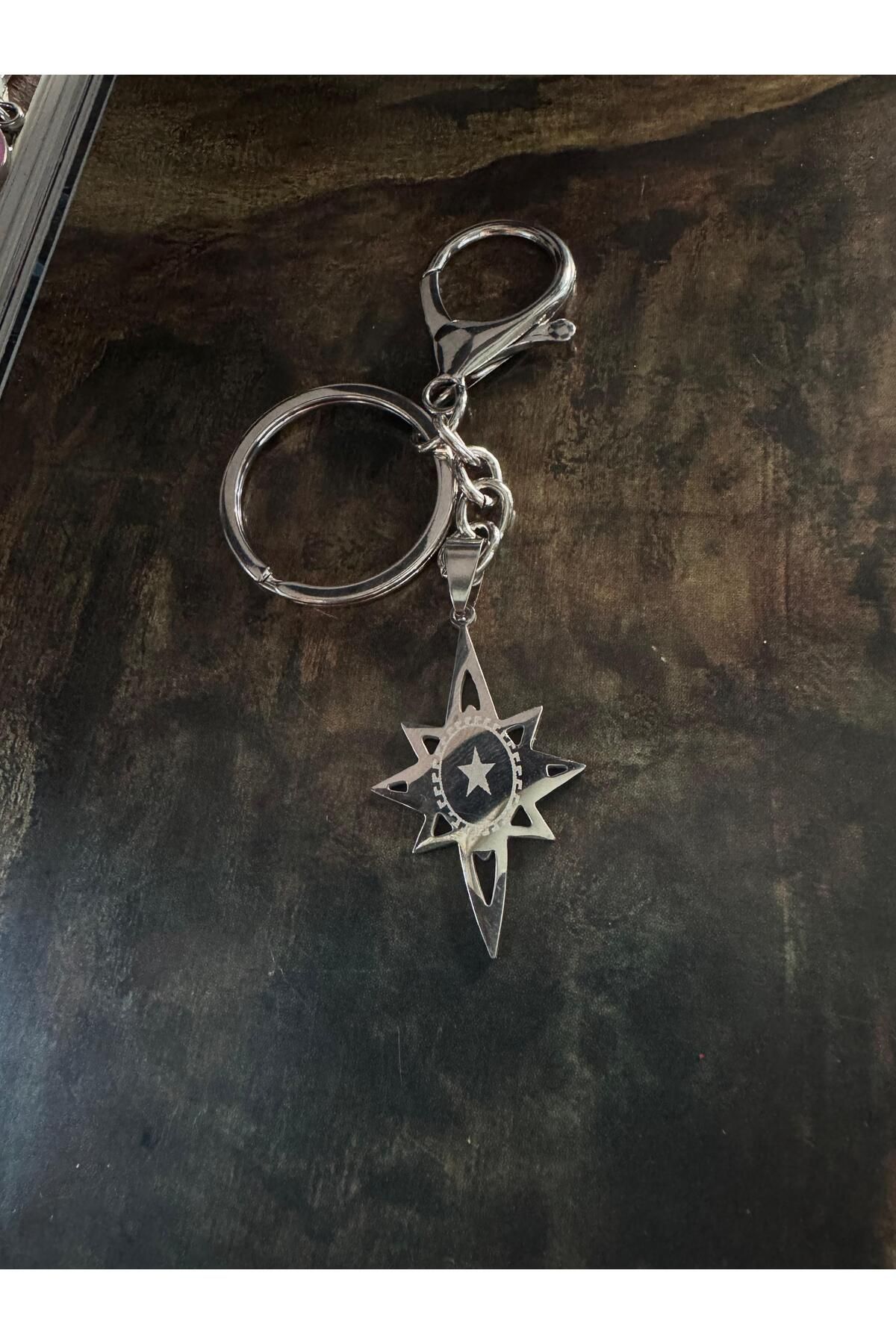 LAİKA Charm Takılabilir Çelik Kuzey Yıldızı Anahtarlık