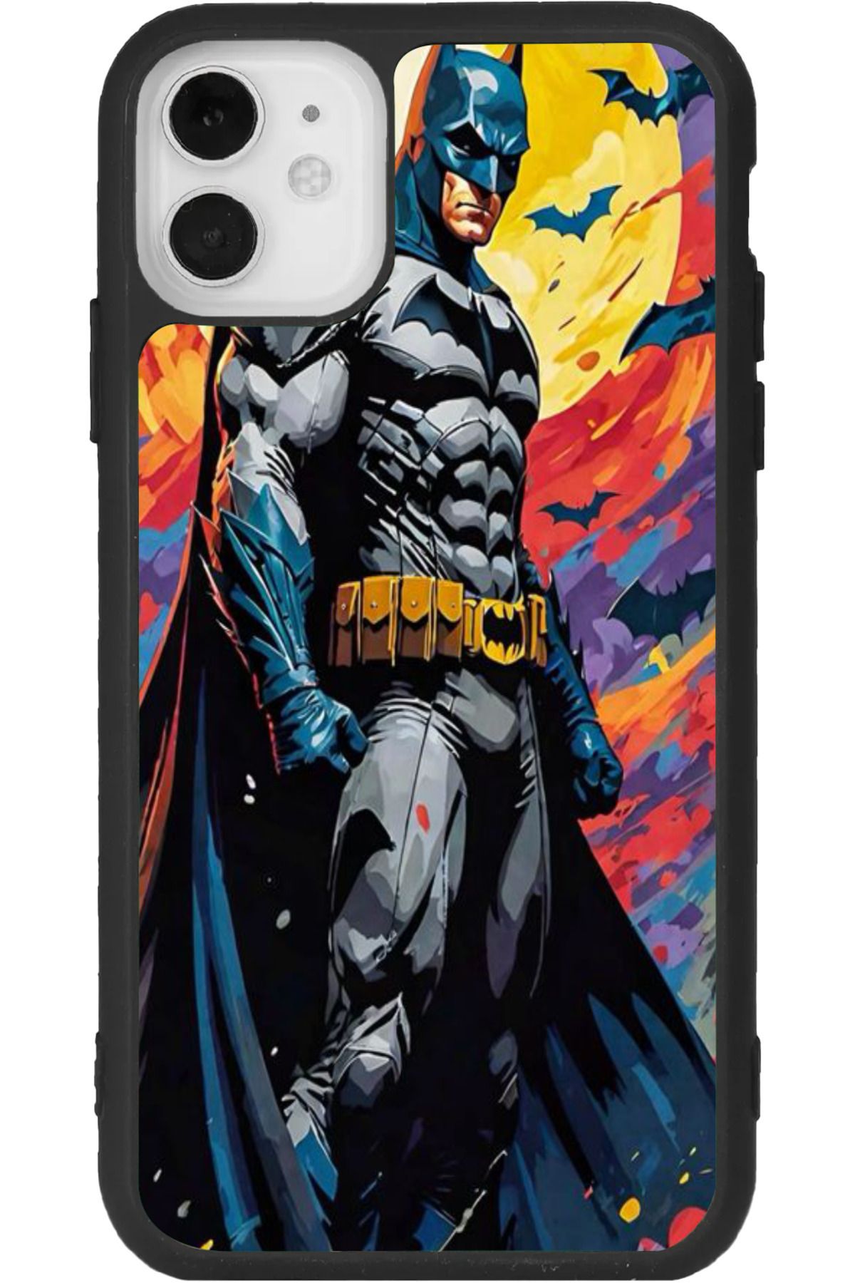 Aksel Kılıf iphone 12 Uyumlu Baskılı, Mat Siyah Renk, Yumuşak Silikon, Koruyucu, Şok Emici Kapak, Kılıf