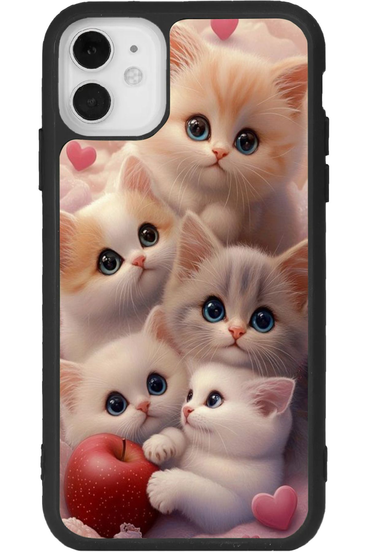 Aksel Kılıf iphone 12 Mini Uyumlu Baskılı, Mat Siyah Renk, Yumuşak Silikon, Koruyucu, Şok Emici Kapak, Kılıf