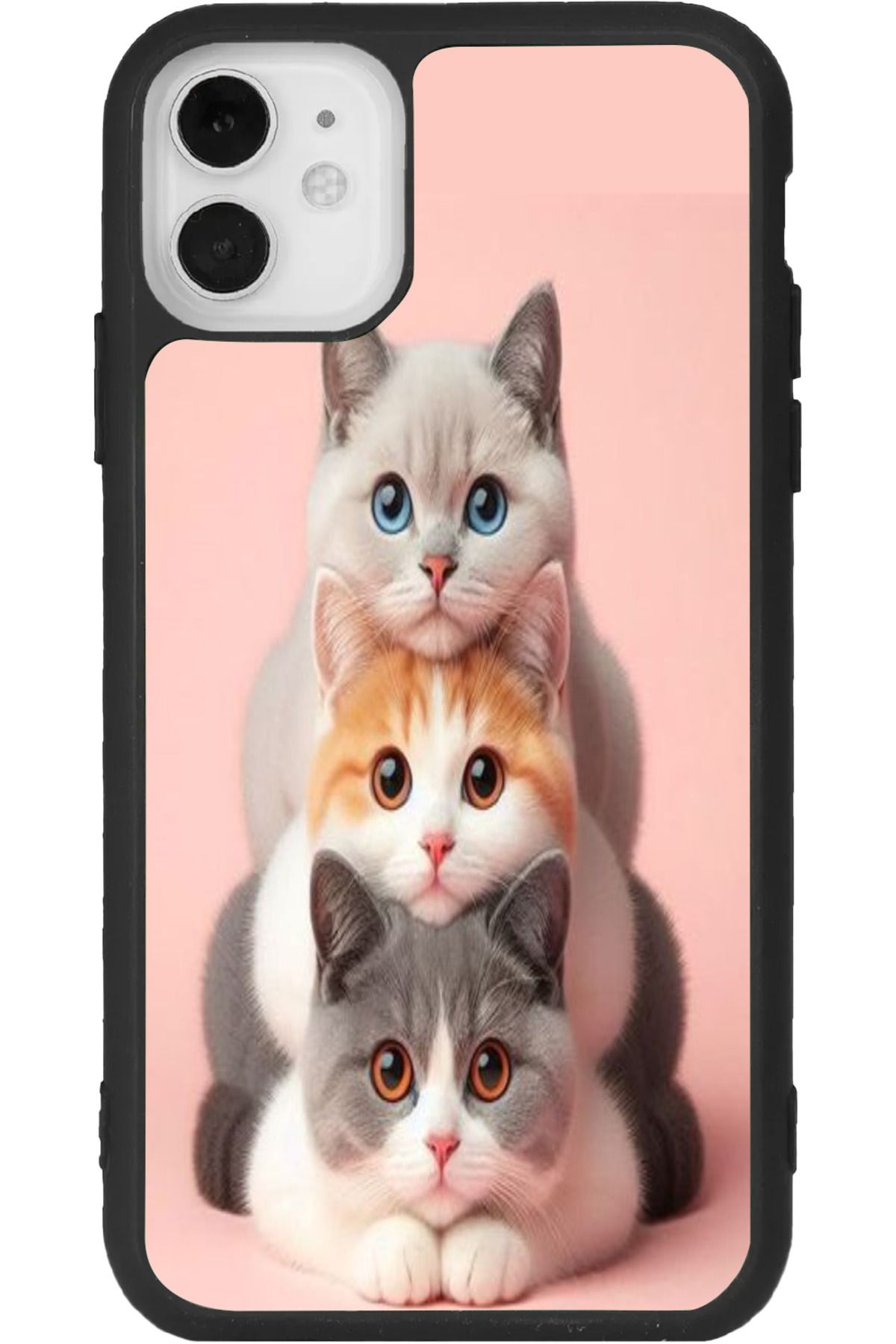 Aksel Kılıf iphone 12 Mini Uyumlu Baskılı, Mat Siyah Renk, Yumuşak Silikon, Koruyucu, Şok Emici Kapak, Kılıf