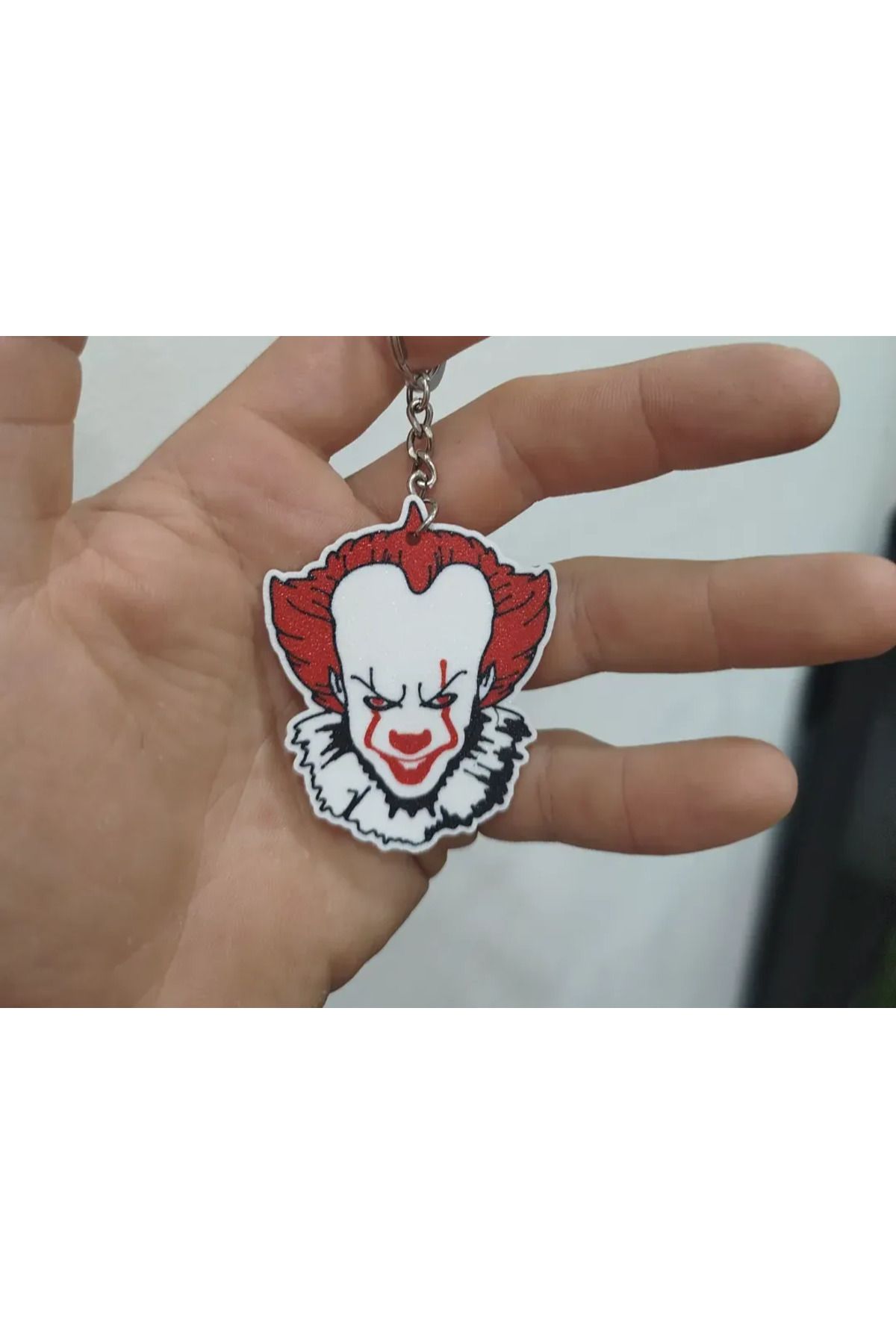 ECDESİNG Joker Figür Anahtarlık / Siyah&Kırmızı&Beyaz