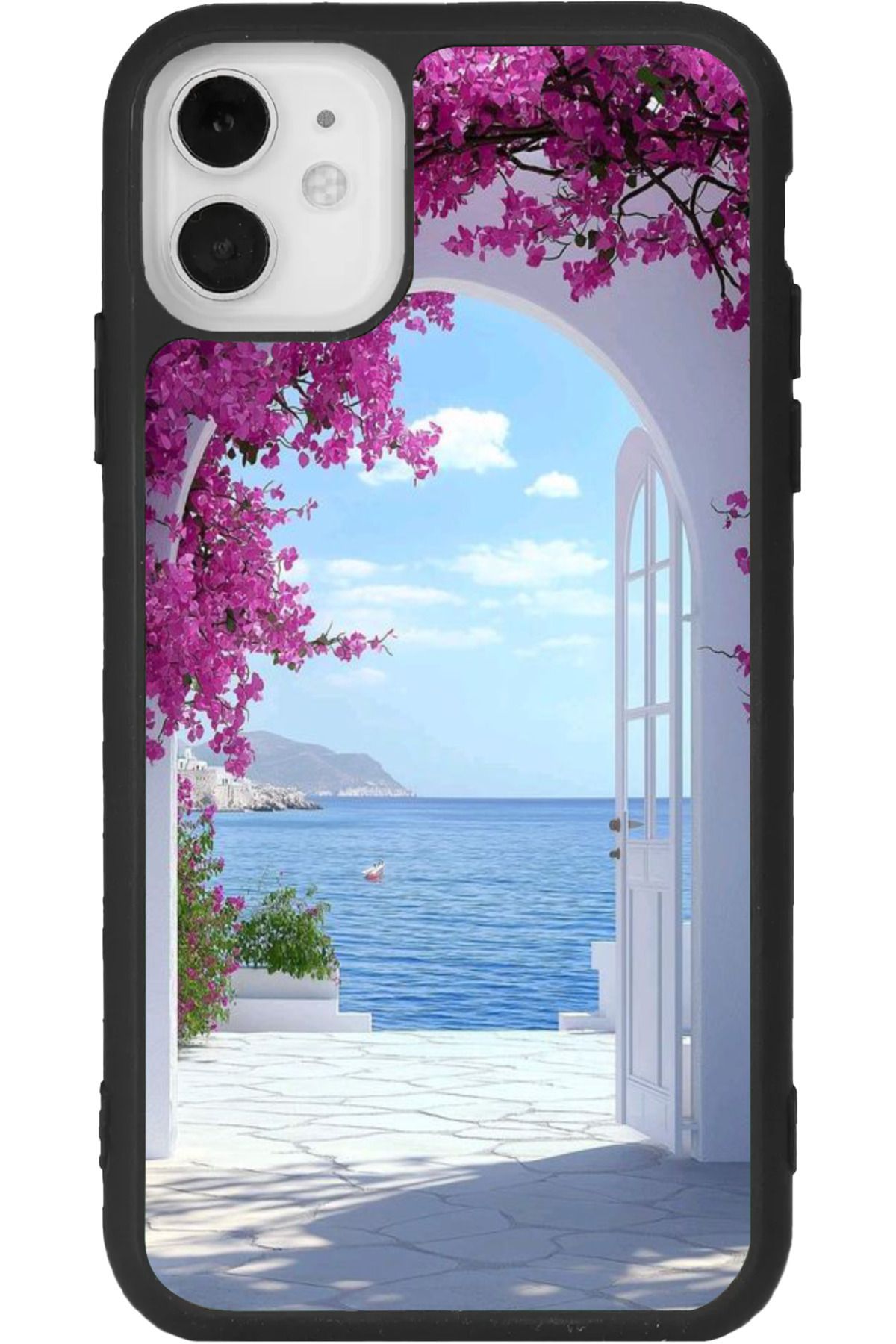 Aksel Kılıf iphone 12 Mini Uyumlu Baskılı, Mat Siyah Renk, Yumuşak Silikon, Koruyucu, Şok Emici Kapak, Kılıf