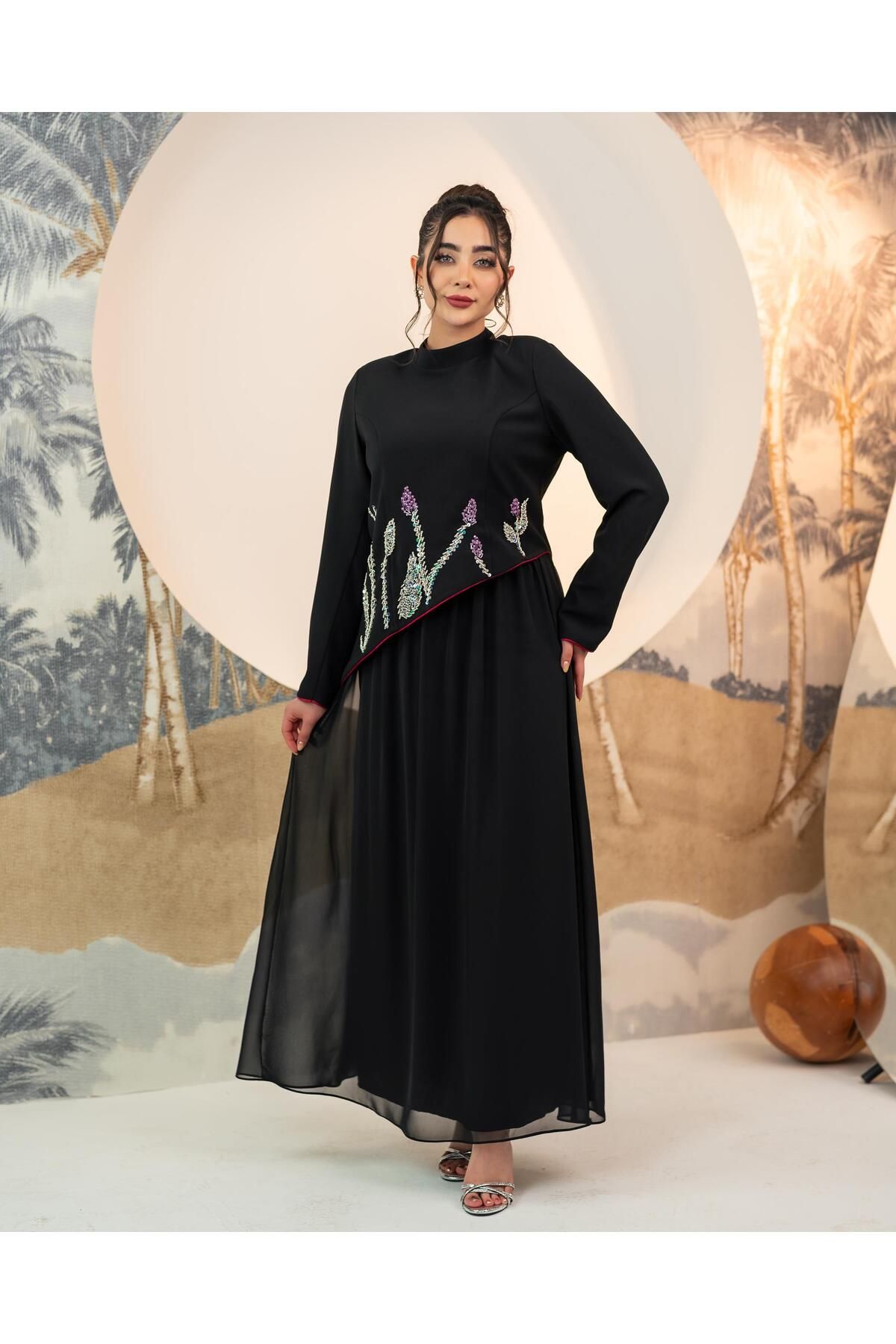 YAFA CLOTHING & ACCESSORIES Bluz Etek İkili Takım Siyah