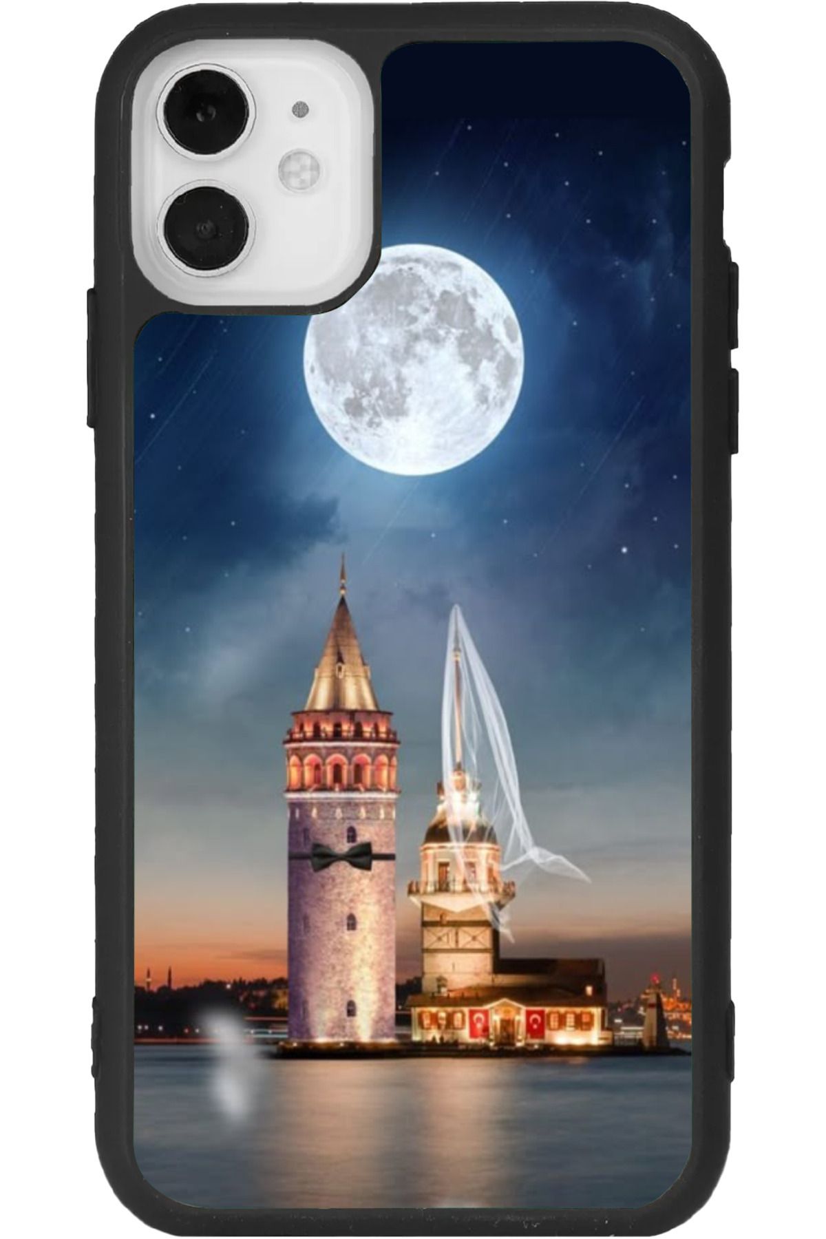 Aksel Kılıf iphone 12 Mini Uyumlu Baskılı, Mat Siyah Renk, Yumuşak Silikon, Koruyucu, Şok Emici Kapak, Kılıf