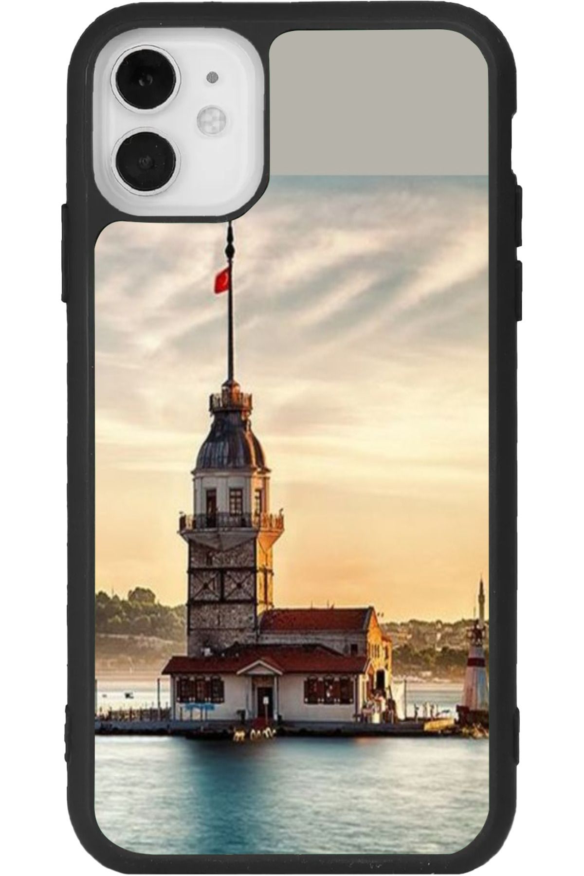 Aksel Kılıf iphone 12 Mini Uyumlu Baskılı, Mat Siyah Renk, Yumuşak Silikon, Koruyucu, Şok Emici Kapak, Kılıf
