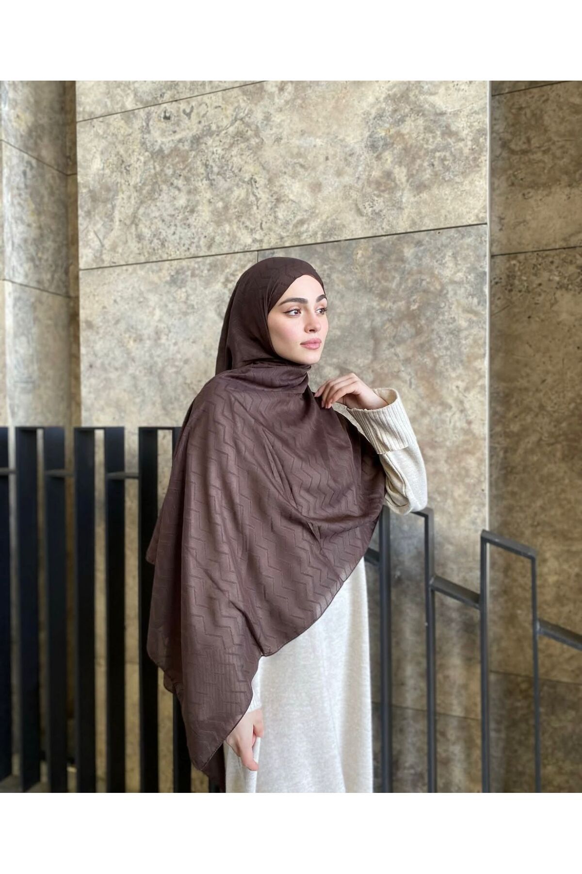 ELZE MODA A KALİTE PREMİUM DALGA DESENLİ JAKAR İPEK ŞAL