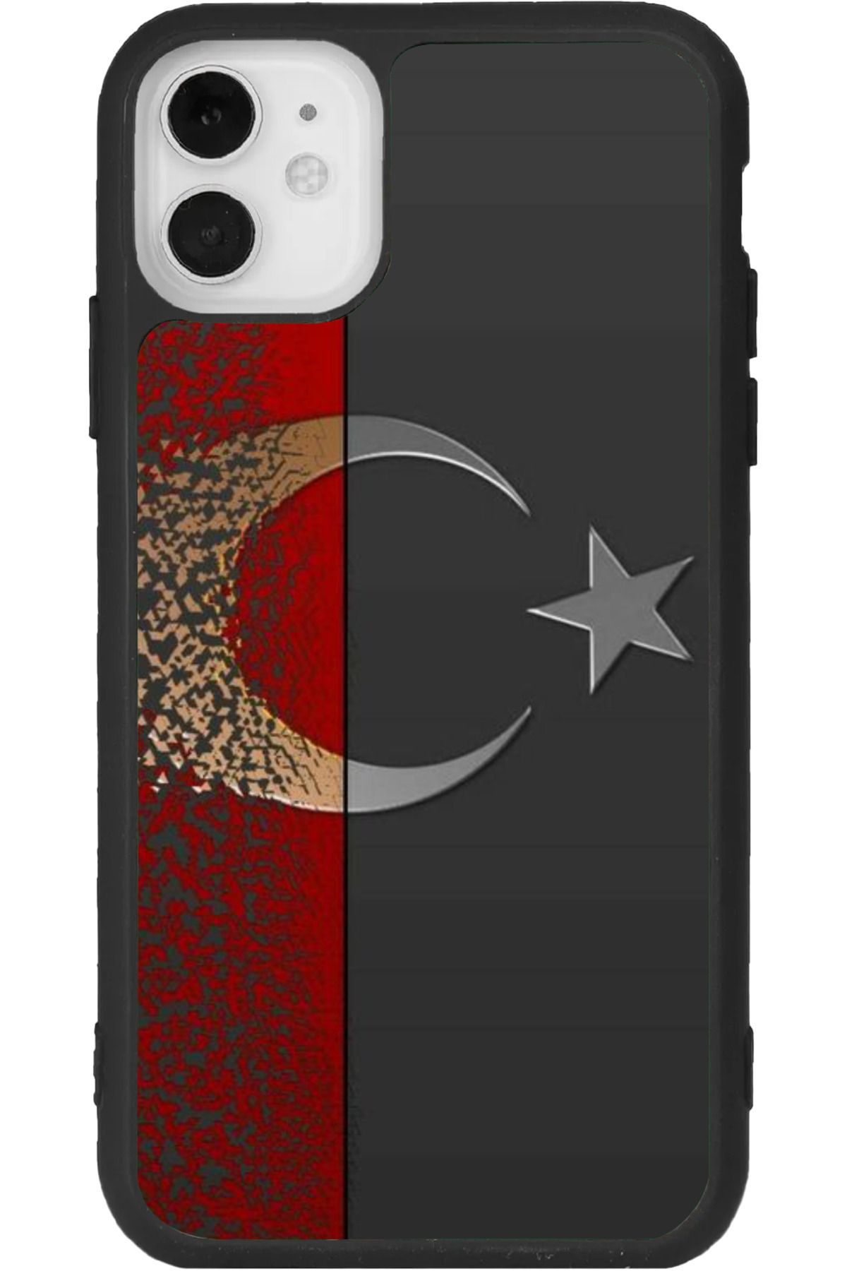 Aksel Kılıf iphone 12 Mini Uyumlu Baskılı, Mat Siyah Renk, Yumuşak Silikon, Koruyucu, Şok Emici Kapak, Kılıf