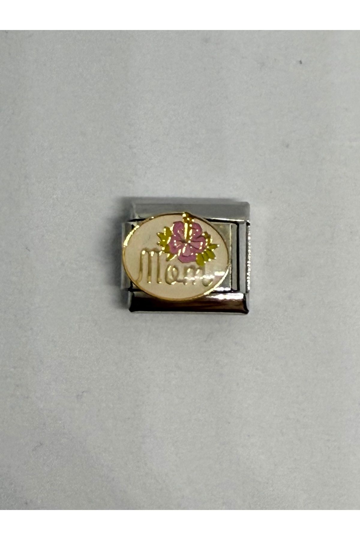 Gulsah's Store Çelik silver çiçek ve anne temalı İtalyan bileklik charmı