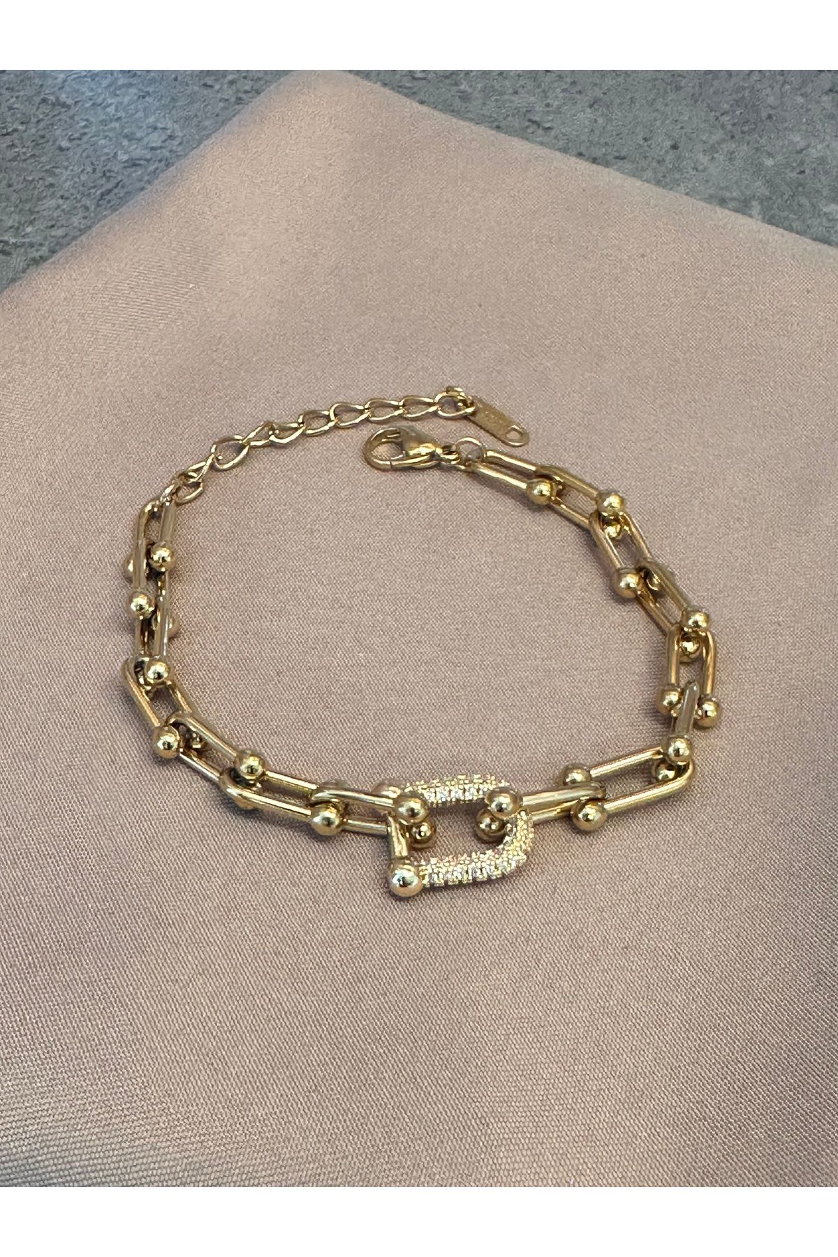lolajewelry luxury style gold renk tif zirkon taşlı çelik bileklik