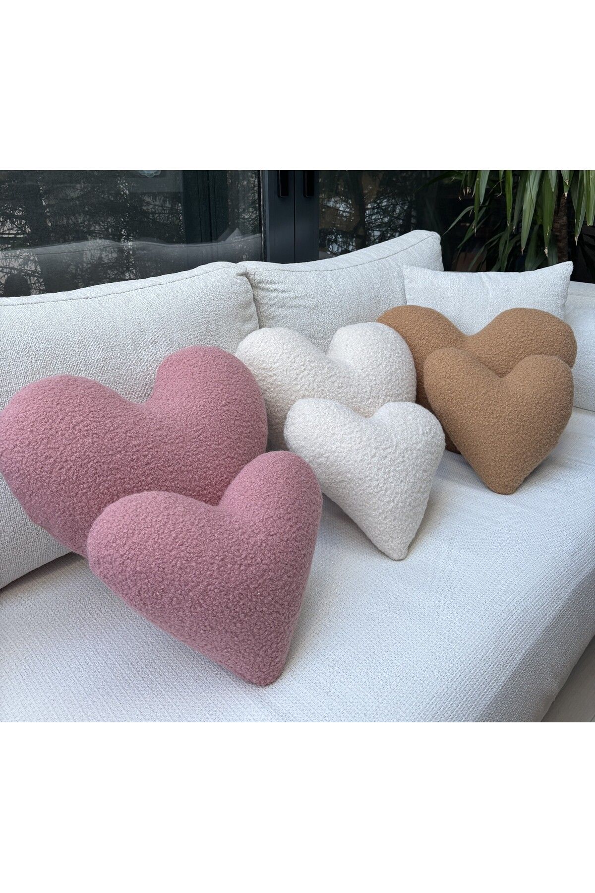 sevaradekor Teddy Kalp Yastık Peluş Kalp Yastık Kalp Yastık Çocuk Yastık Küçük Boy