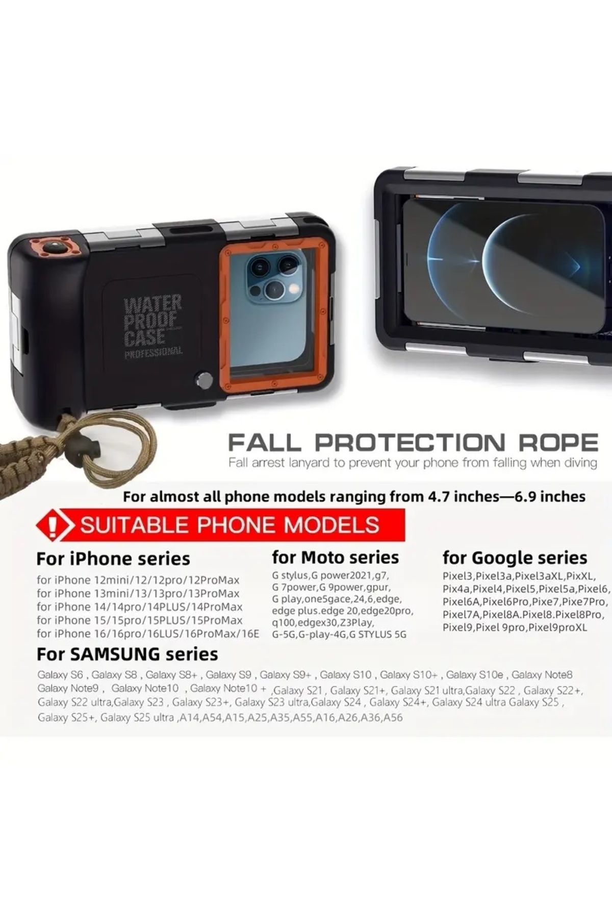 UPGRADE-Hard protective case for mobile phones,underwater photography case with a depth of up to 15 meters 6