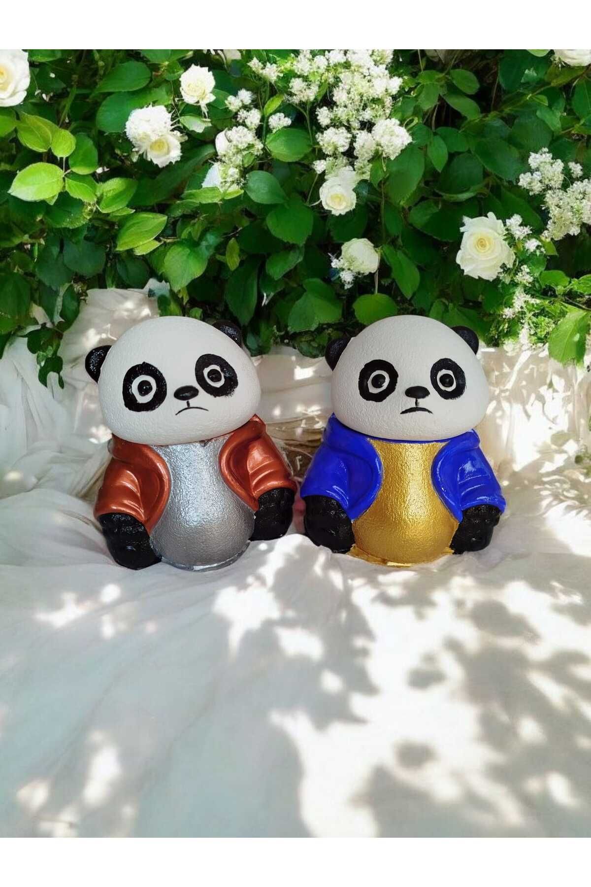 GLOBELUX Dekoratif Lüks Tasarım Panda Kül Tablası Küllük (2li Set)