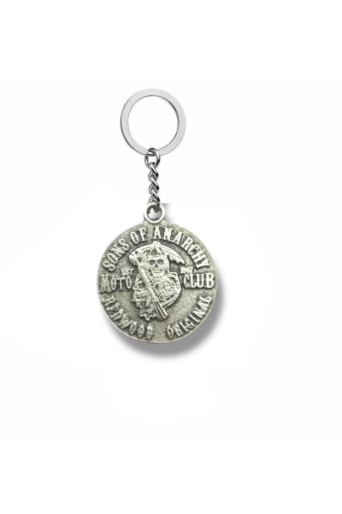 Herşey Nota Sons of Anarchy Moto Club Gümüş Renk Unisex Metal Anahtarlık – Biker Tarzı Aksesuar