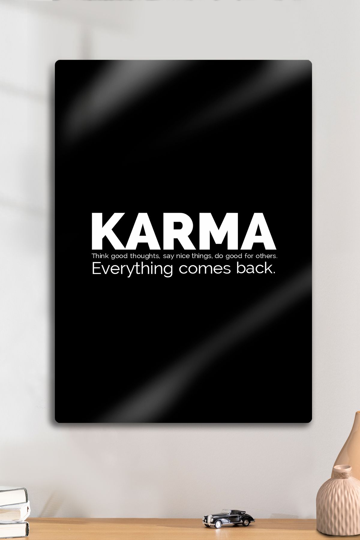 DekorHane Metal Baskı - Karma, Senin Olan Sana Döner, Motivasyon Tabloları, Döngü, Dekorasyon