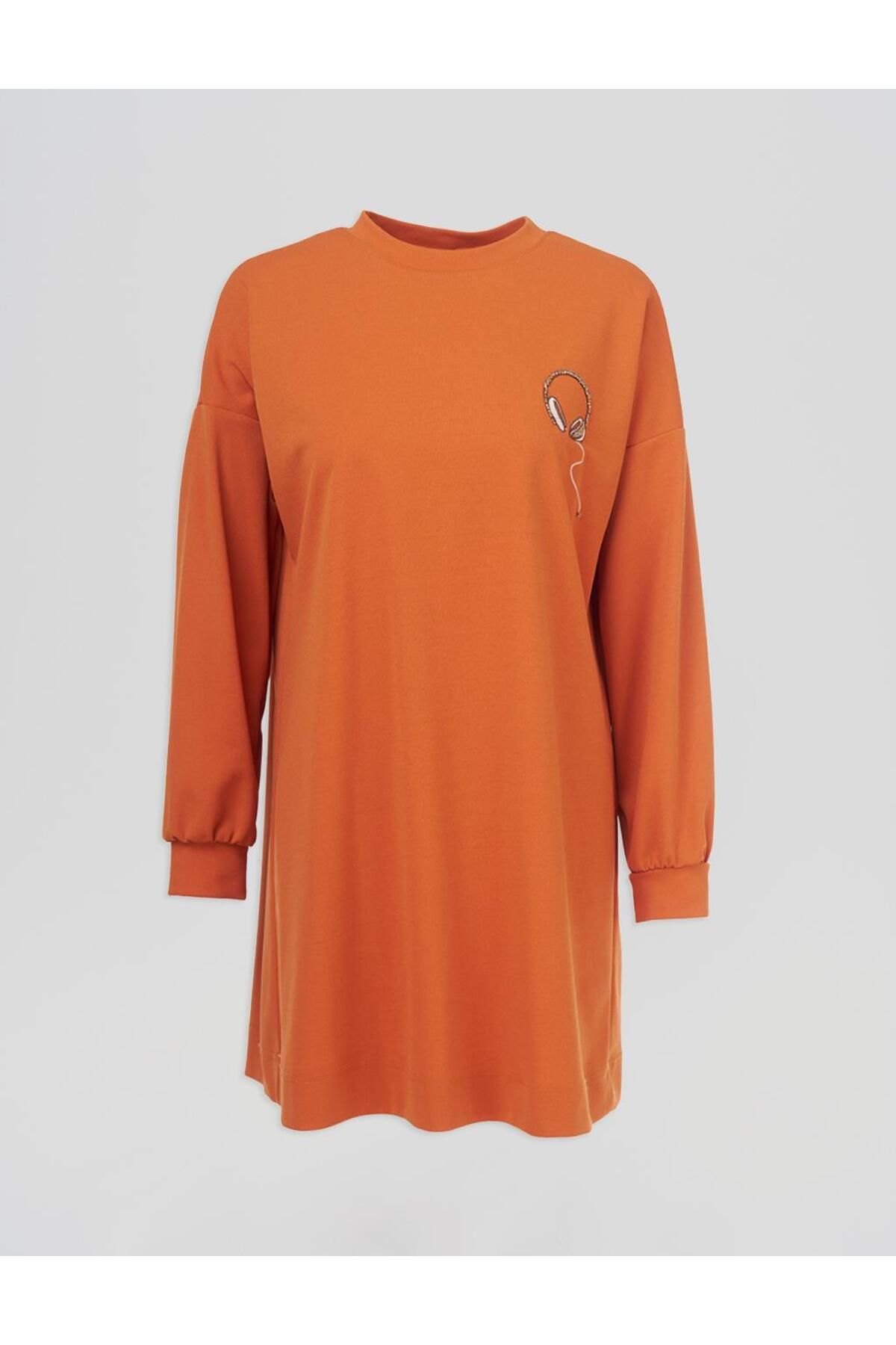 KYR Kulaklık Logolu Sweatshirt Turuncu
