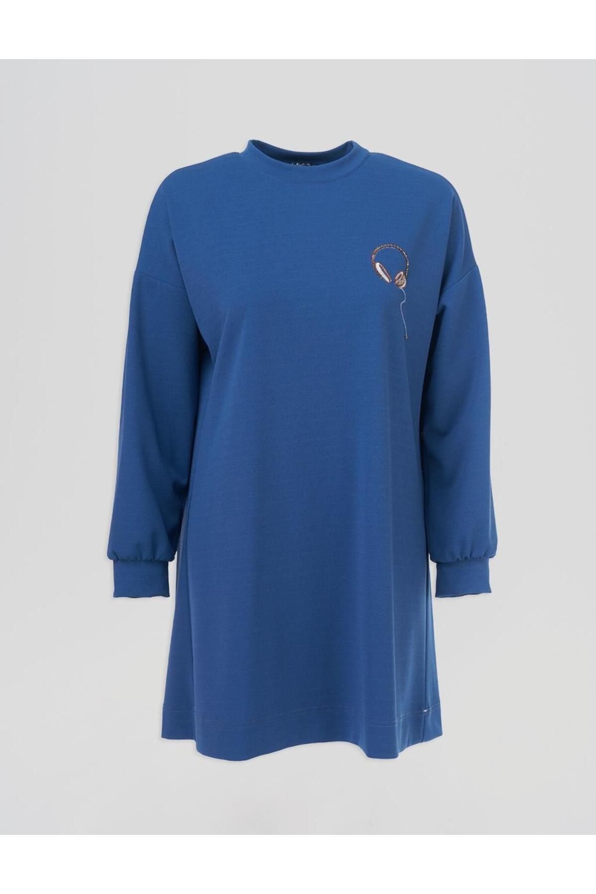 KYR Kulaklık Logolu Sweatshirt İndigo