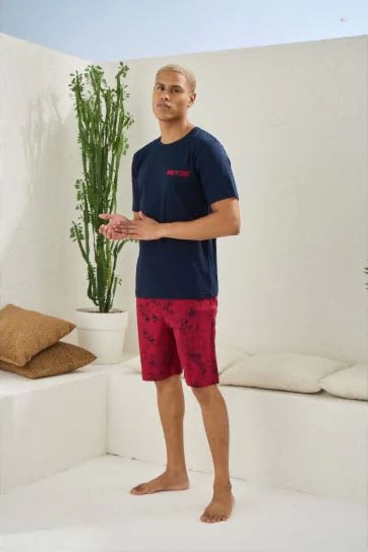 Moon wear Erkek 2004 Erkek O Yaka Şortlu Takım